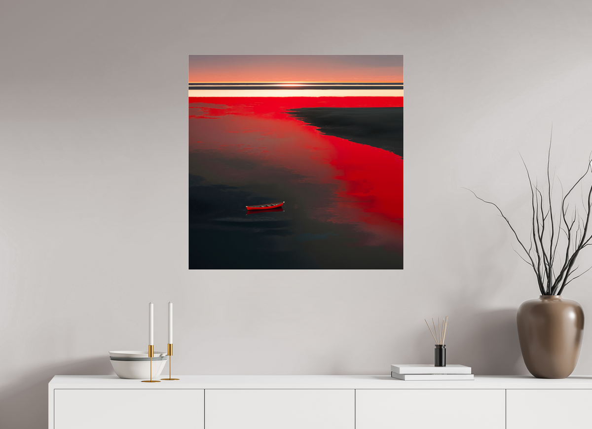 80 x 80 cm, Acrylglas glänzend standard Allein im Rot