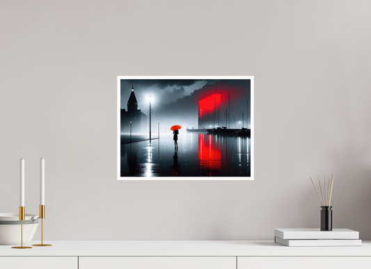 40 x 30 cm, Fine Art Print Hahnemühle Baryta Frau am Seglerhafen bei Nacht-01