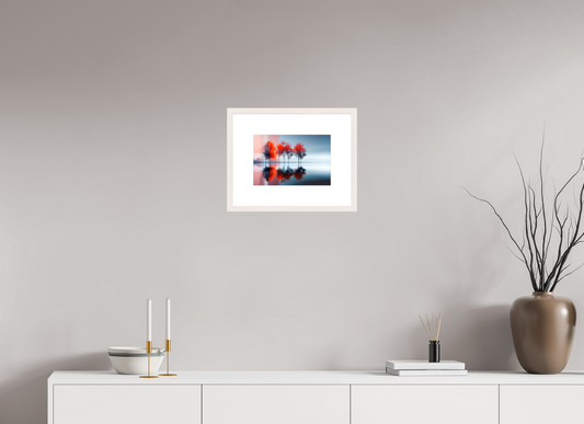 30 x 20 cm, Fine Art Print gerahmt Stille in Rot