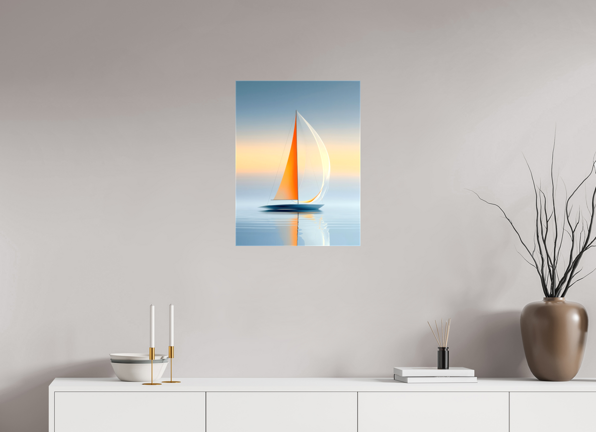 45 x 60 cm, Leinwand glänzend Ein Segel, ein Horizont