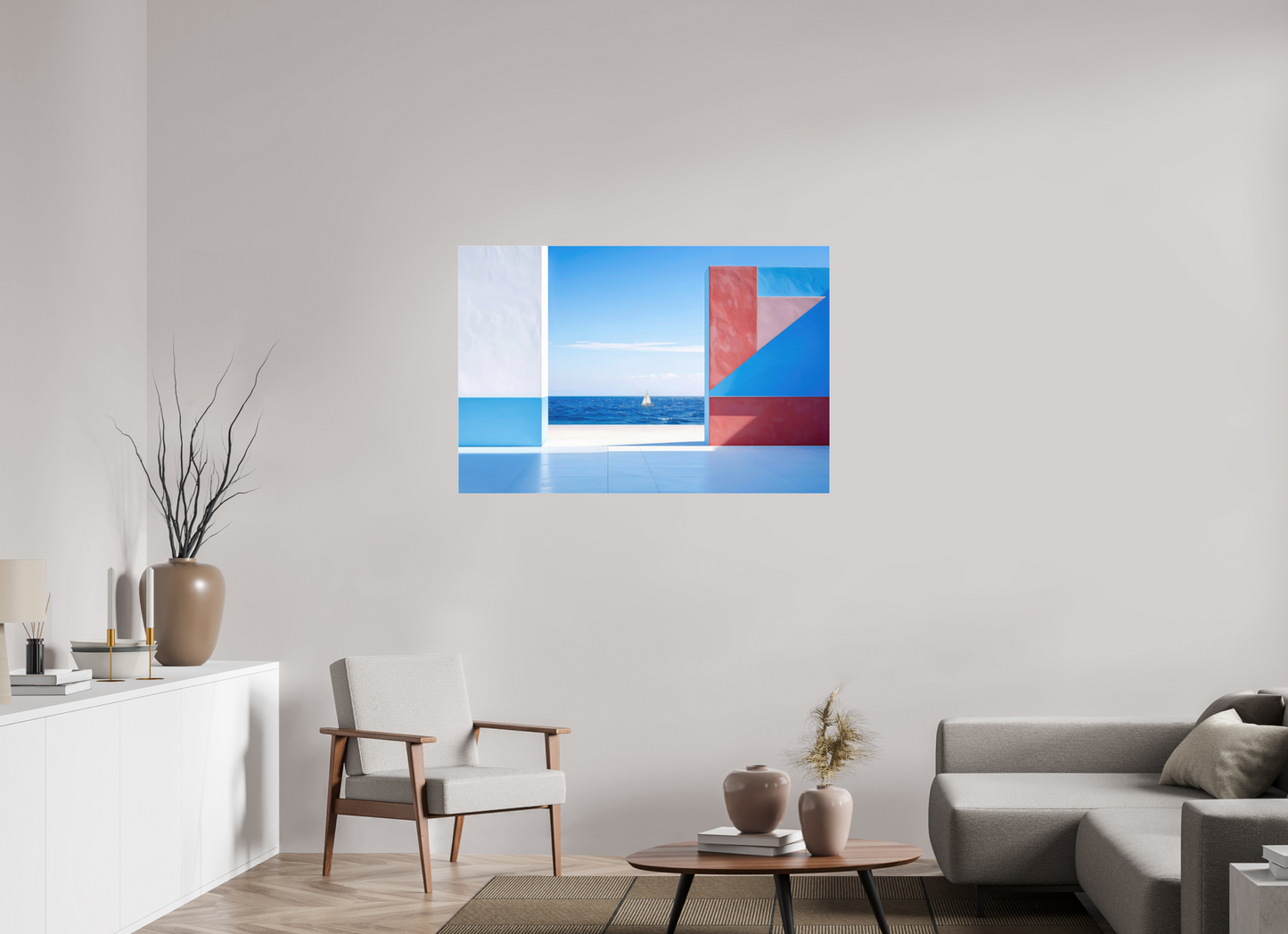 120 x 80 cm, Acrylglas glänzend standard Mauer am Meer-03—Wandkunst, Fine Art Print, Leinwand, Acryldruck