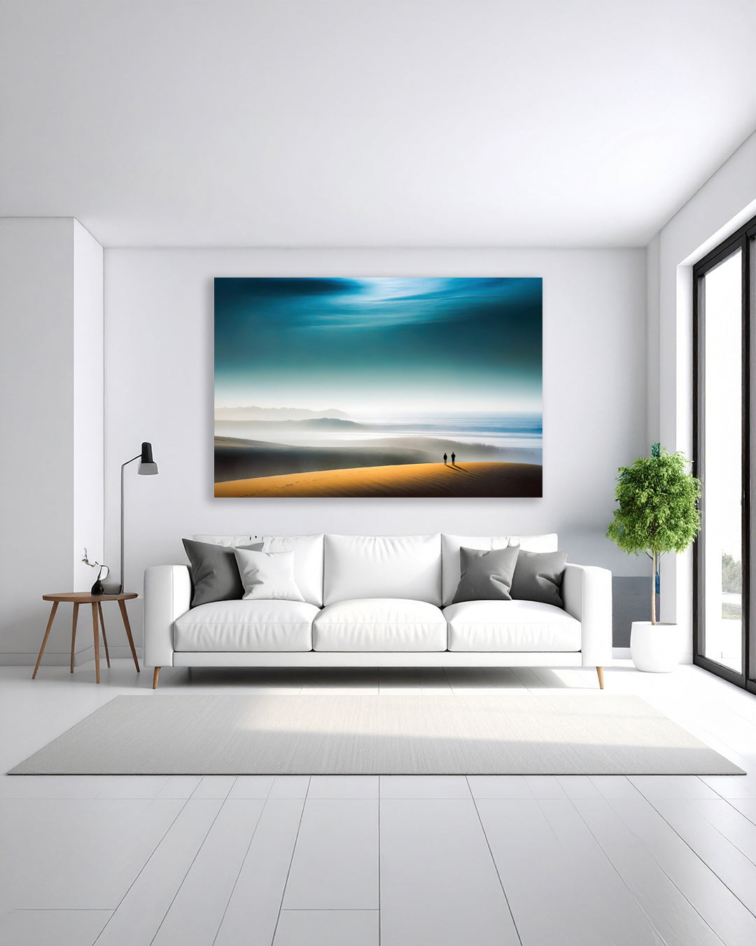 Zwischen Licht und Stille – Premium-Kunstdruck auf Leinwand - verträumte Dünenlandschaft