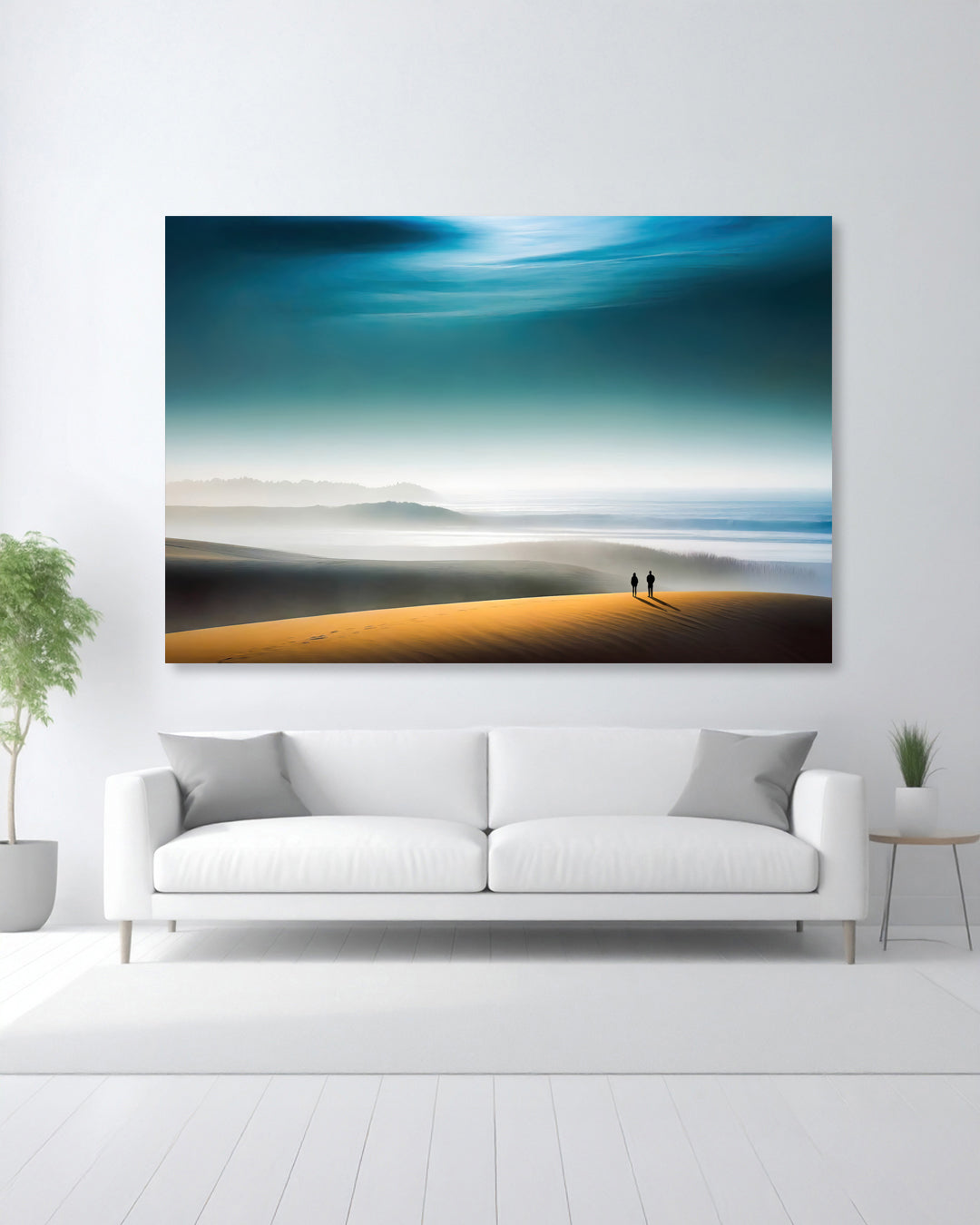 Zwischen Licht und Stille – Premium-Kunstdruck auf Leinwand - verträumte Dünenlandschaft
