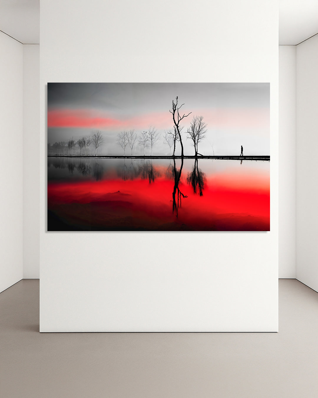 Stilles Ufer-01, Surrealer Leinwanddruck – Emotionale Küstenlandschaft