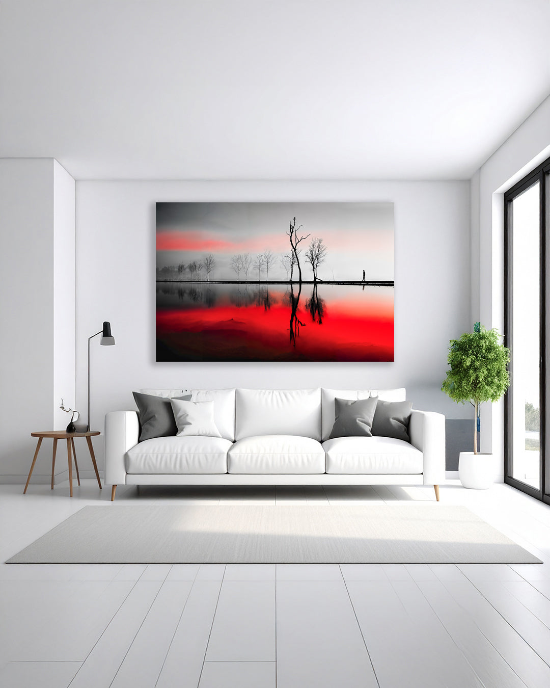 Stilles Ufer-01, Surrealer Leinwanddruck – Emotionale Küstenlandschaft