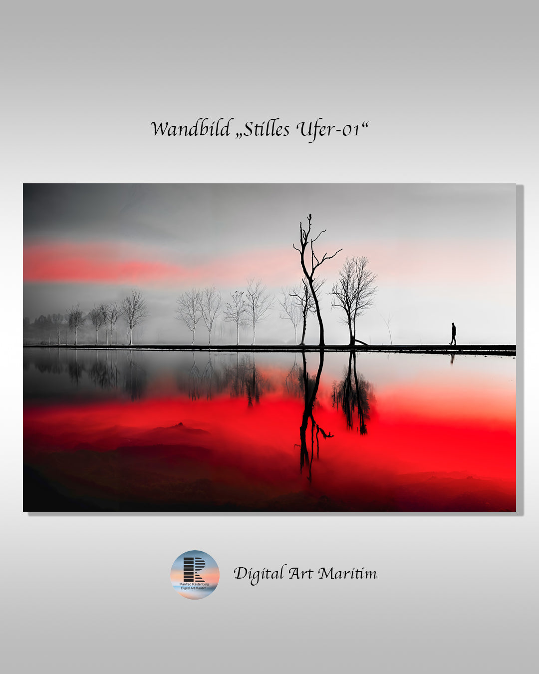 Stilles Ufer-01, Surrealer Leinwanddruck – Emotionale Küstenlandschaft