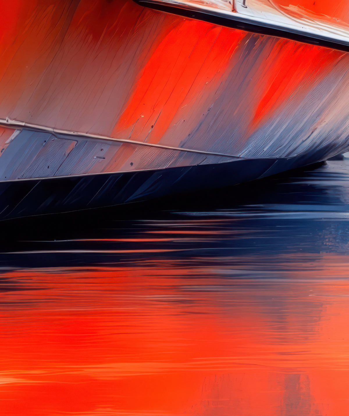 Water Reflection Boat Hull-01—Wall Art, Fine Art Print, Canvas, Acrylic Print
