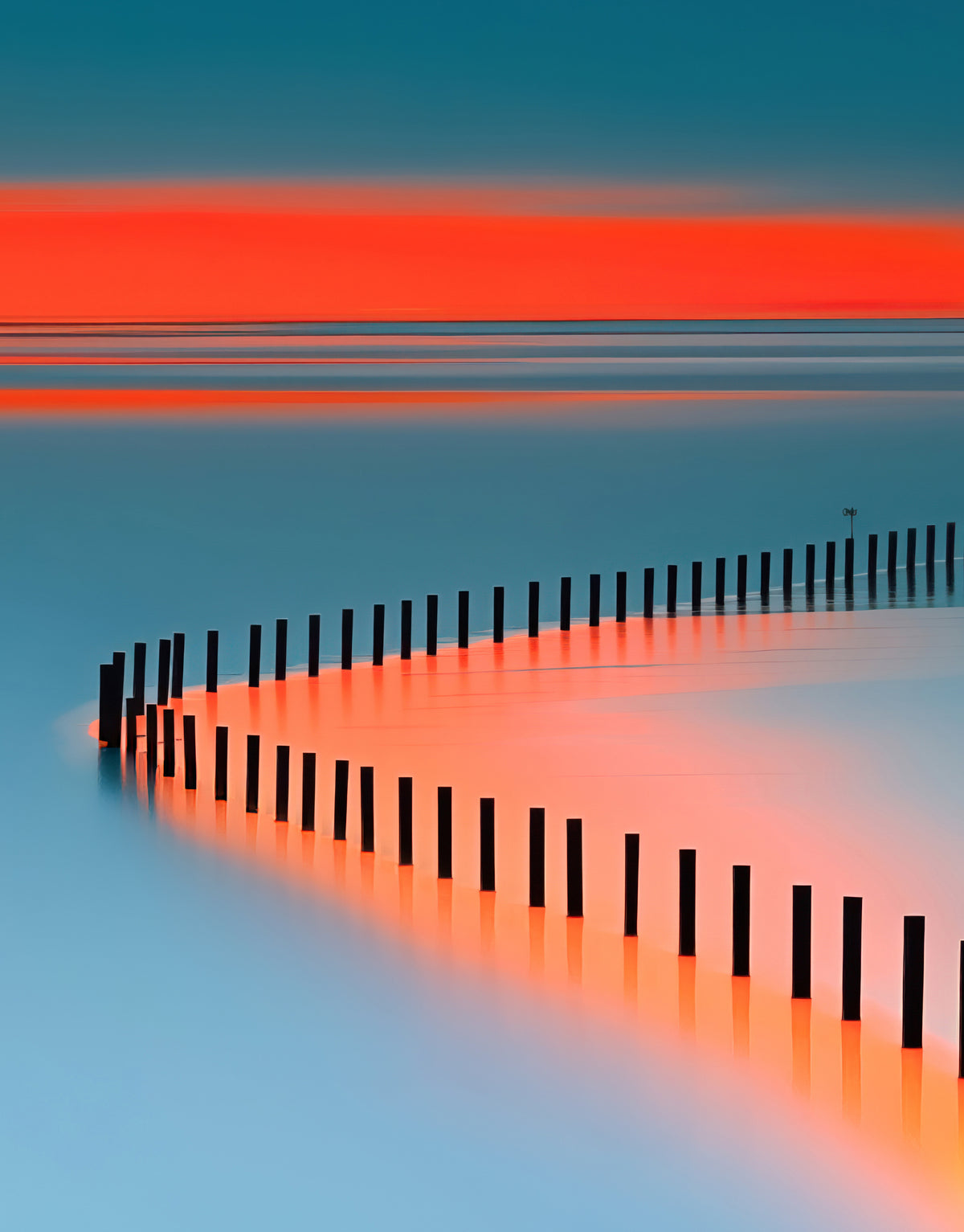 Lichtweg im Watt—Wandkunst, Fine Art Print, Leinwand, Acryldruck