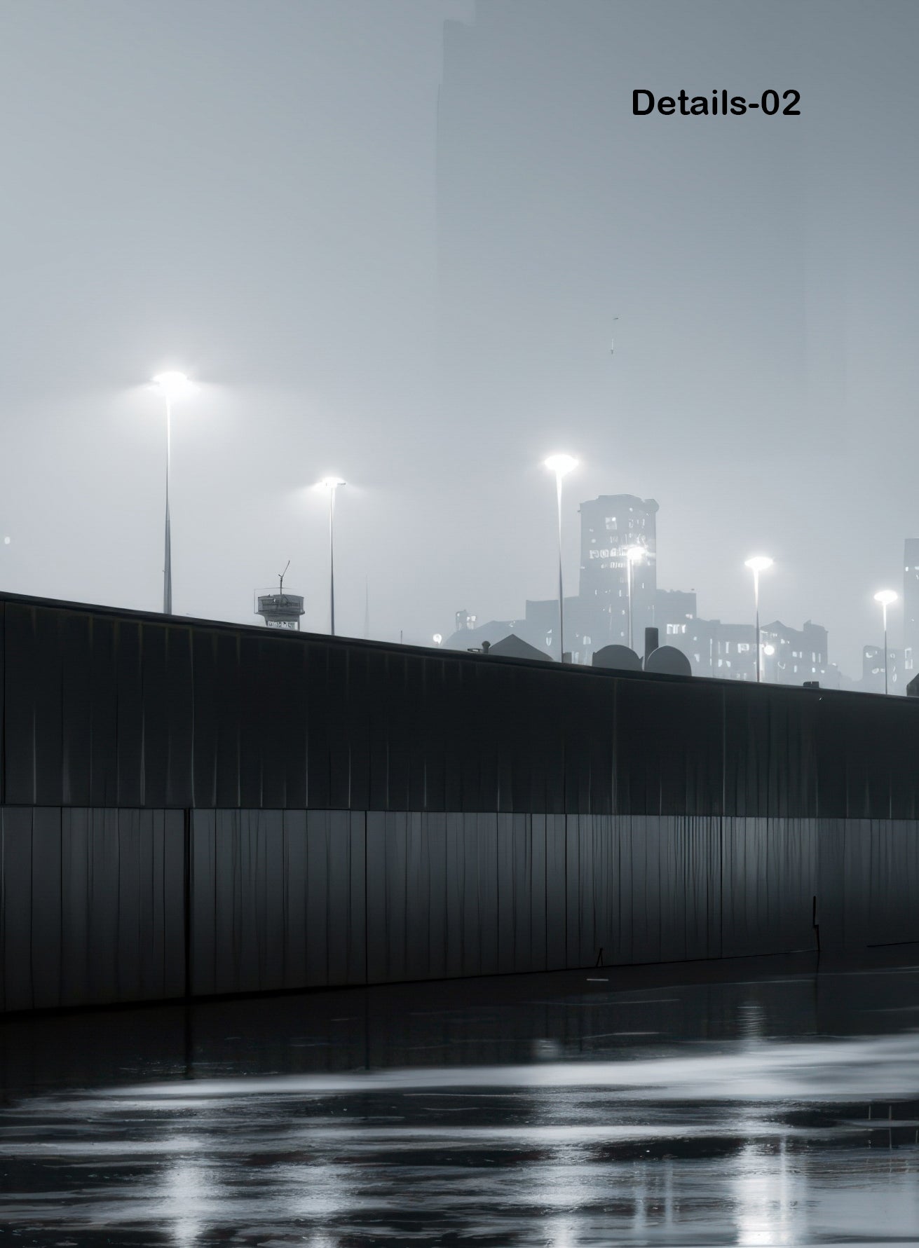 Harbor City at Night -noir city- 01—Wall Art, Fine Art Print, Canvas, Acrylic Print, Alu-Dibond