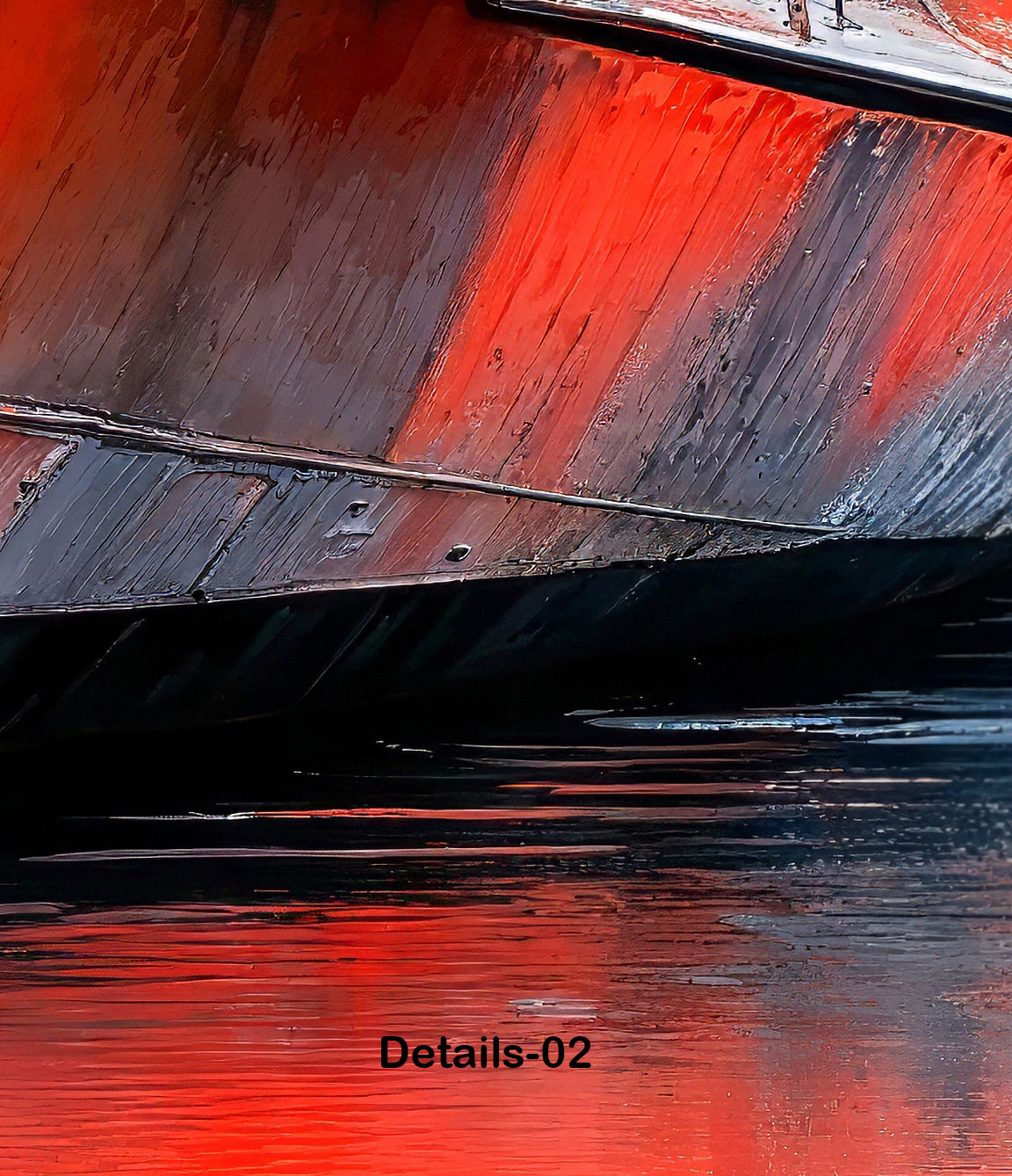 Water reflection boat hull-01—Wall art, Fine Art Print, Canvas, Acrylic print, Alu-Dibond