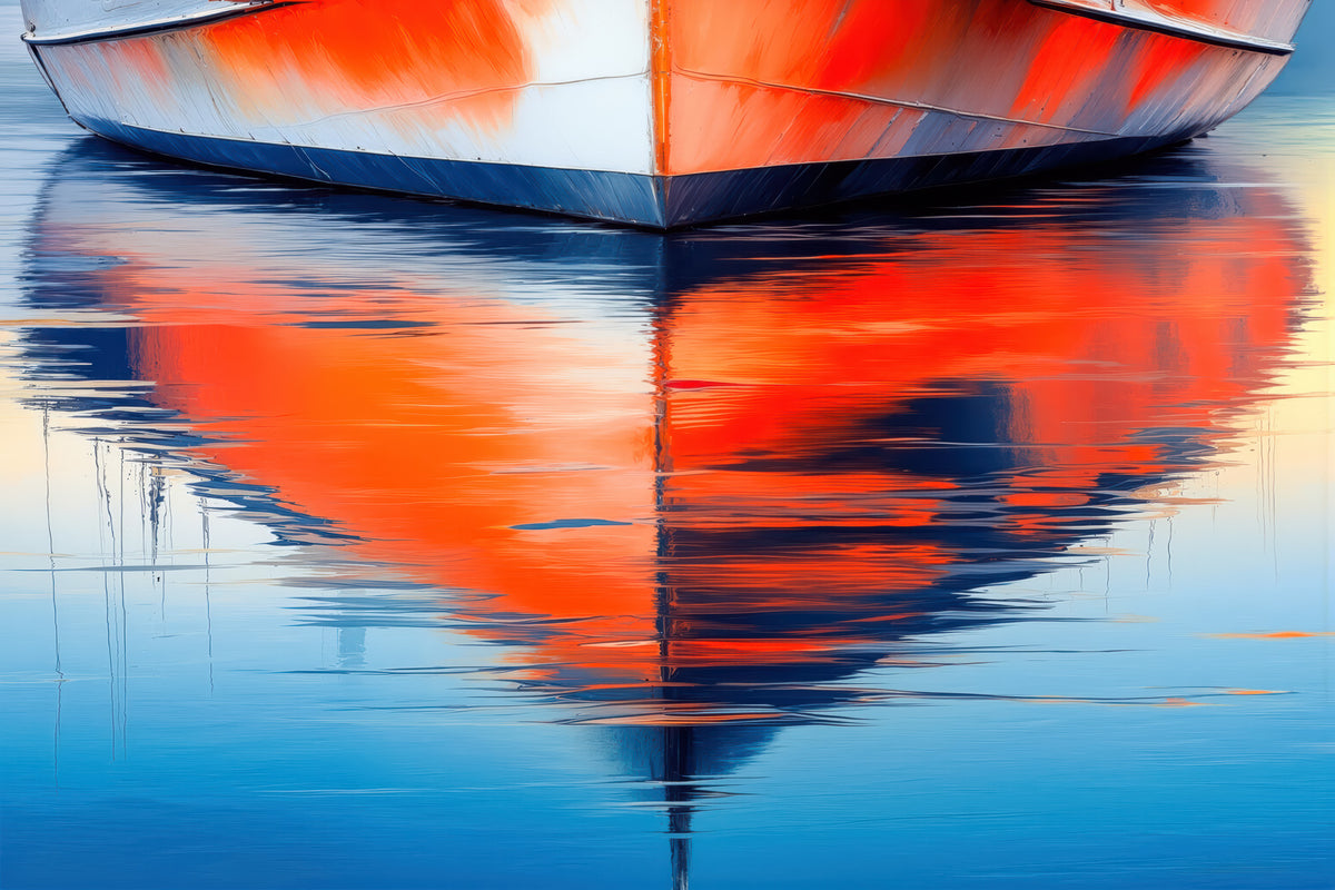 Water Reflection Boat Hull-01—Wall Art, Fine Art Print, Canvas, Acrylic Print