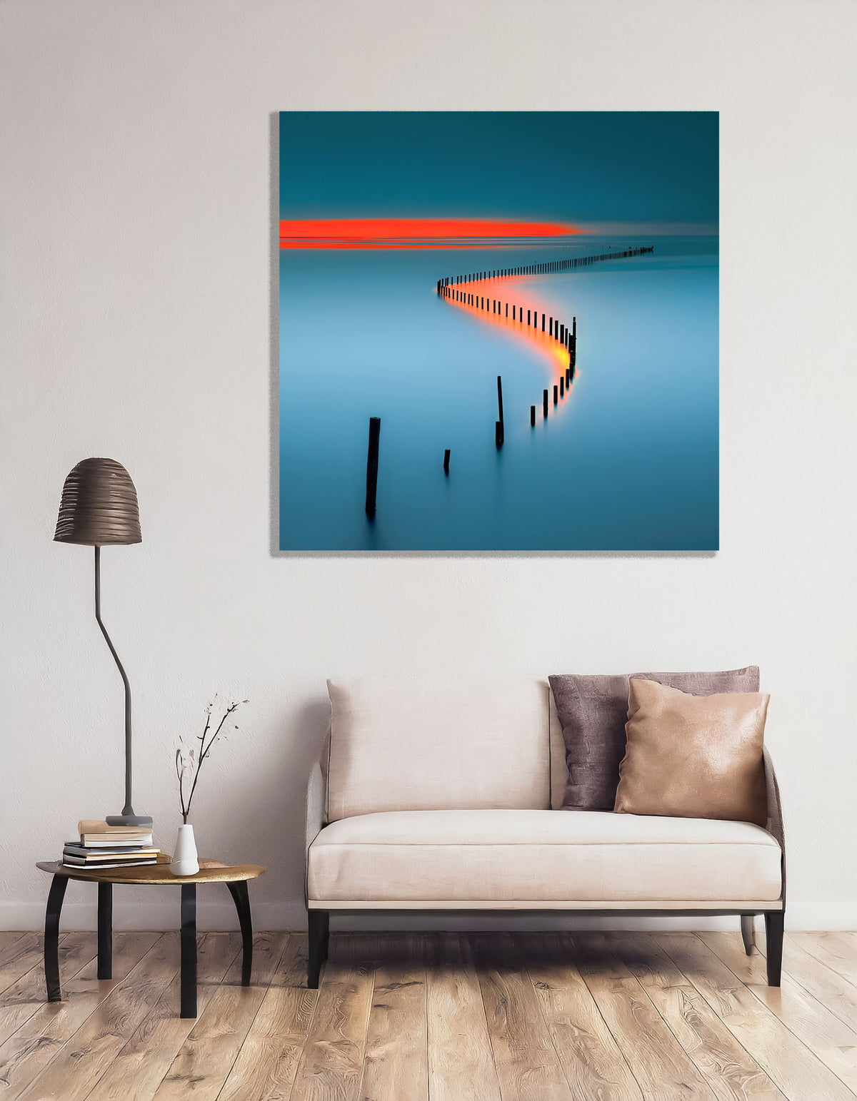 Lichtweg im Watt—Wandkunst, Fine Art Print, Leinwand, Acryldruck