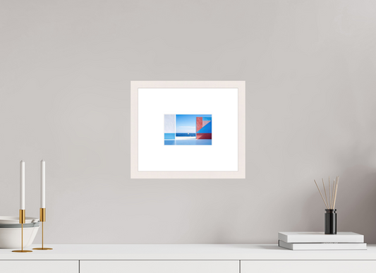 15 x 10 cm, Fine Art Print gerahmt Mauer am Meer-03