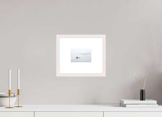 15 x 10 cm, Fine Art Print gerahmt Im Küstennebel ein Zuhause--Wandbild, Wandkunst, Fine Art Print, Leinwand, Acryldruck, Alu-Dibond
