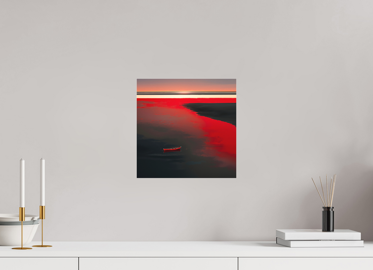 30 x 30 cm, Fine Art Pigmentdruck hinter Acrylglas Allein im Rot