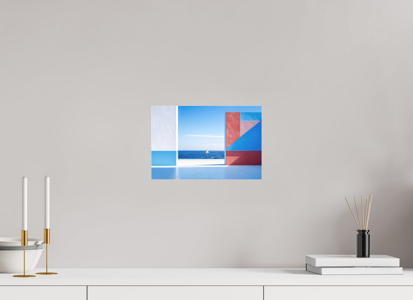 30 x 20 cm, Fine Art Pigmentdruck hinter Acrylglas Mauer am Meer-03