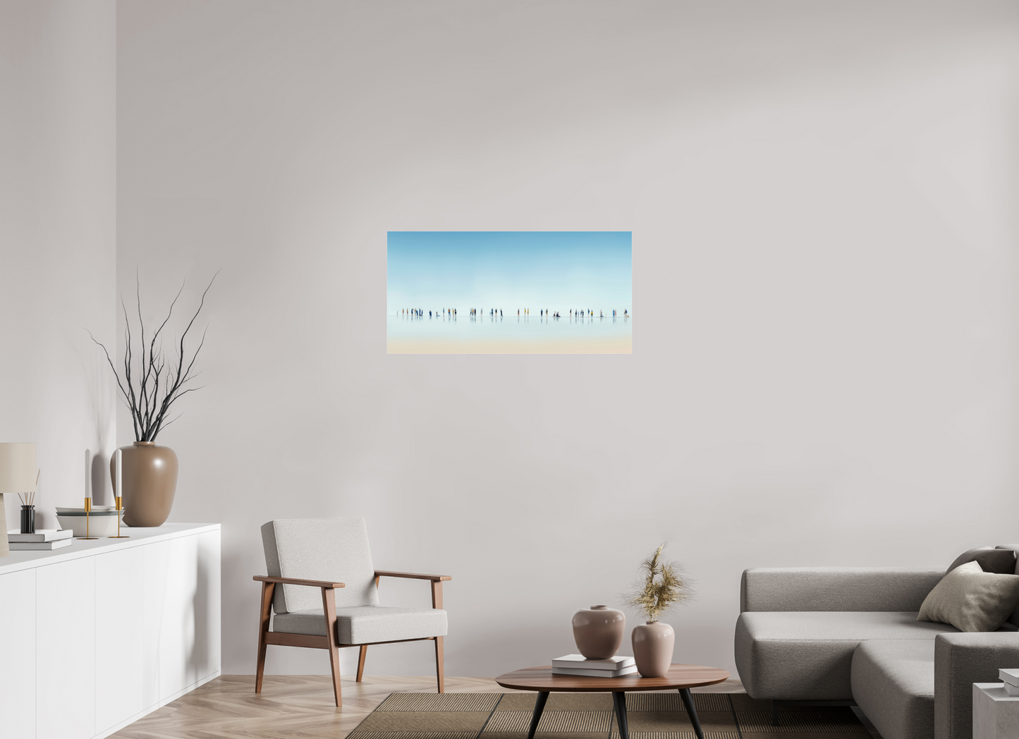 100 x 50 cm, Acrylglas glänzend standard Menschen am Strand-01-21