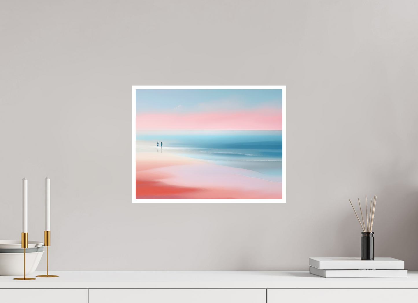 40 x 30 cm, Fine Art Print Hahnemühle Baryta Zwei Frauen am Meer—Wandkunst, Fine Art Print, Leinwand, Acryldruck, Alu-Dibond