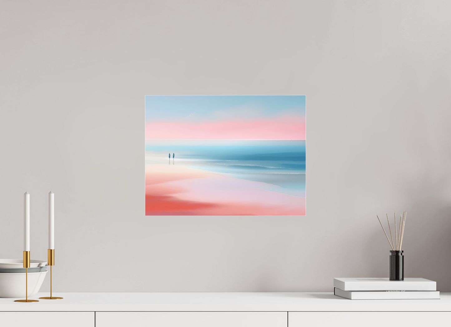 40 x 30 cm, Fine Art Pigmentdruck hinter Acrylglas Zwei Frauen am Meer—Wandkunst, Fine Art Print, Leinwand, Acryldruck, Alu-Dibond