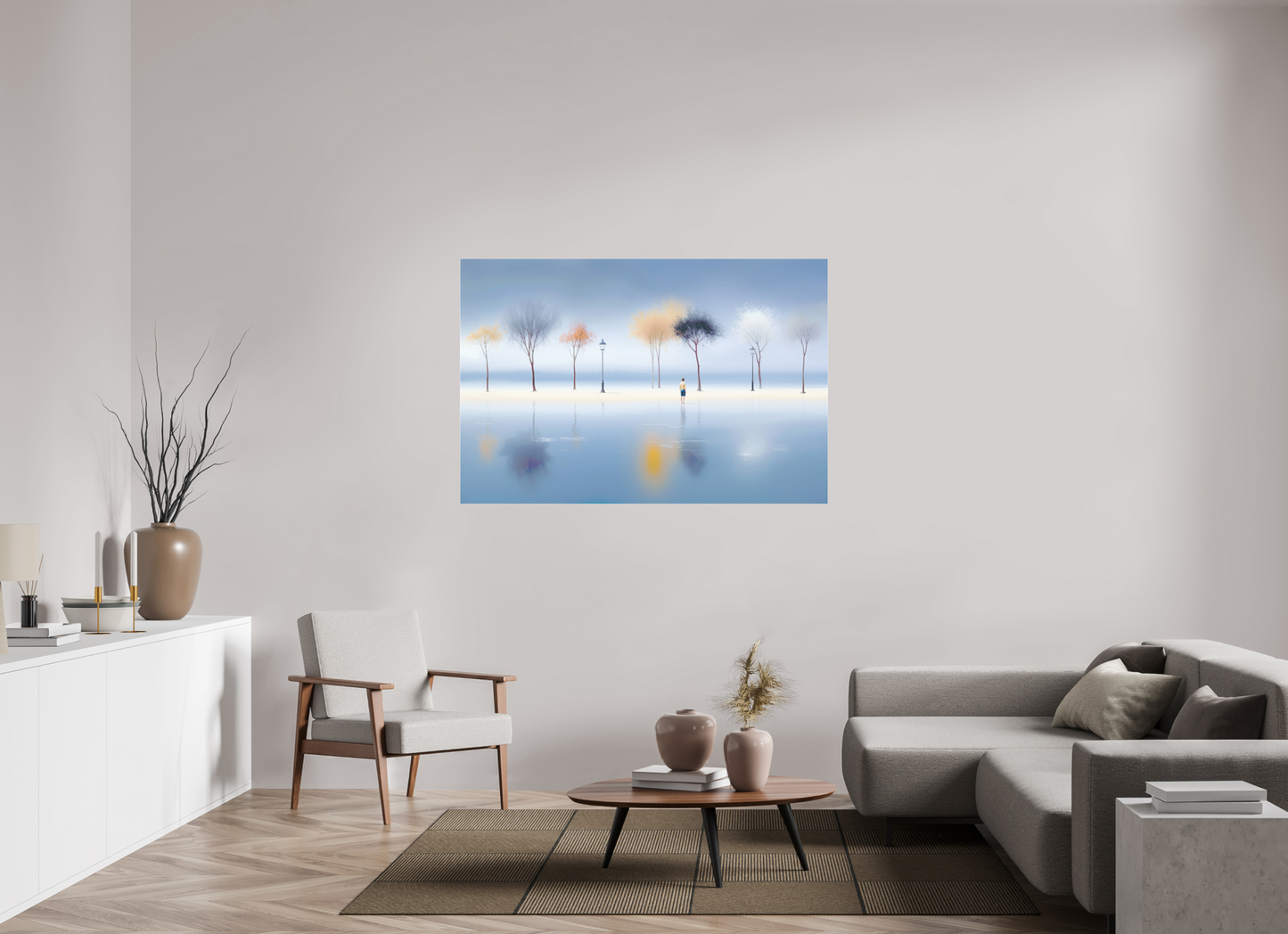 150 x 100 cm, Fine Art Pigmentdruck hinter Acrylglas Stilles Ufer, ferne Gedanken—Wandkunst, Fine Art Print, Leinwand, Acryldruck, Alu-Dibond