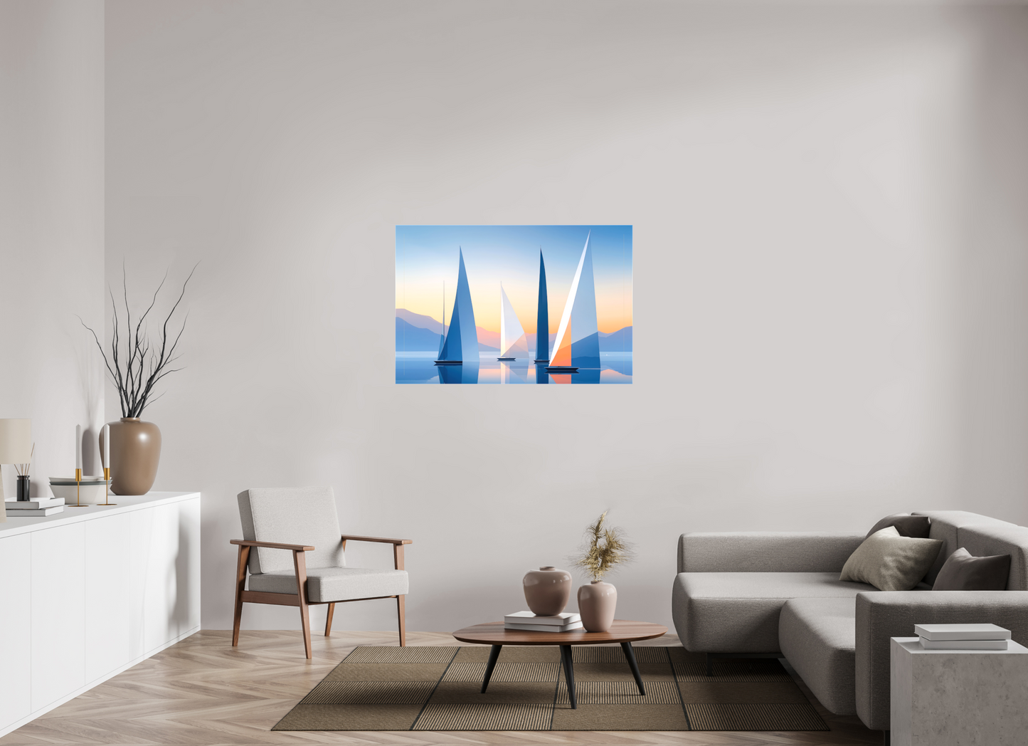 120 x 80 cm, Leinwand glänzend Segel der Stille