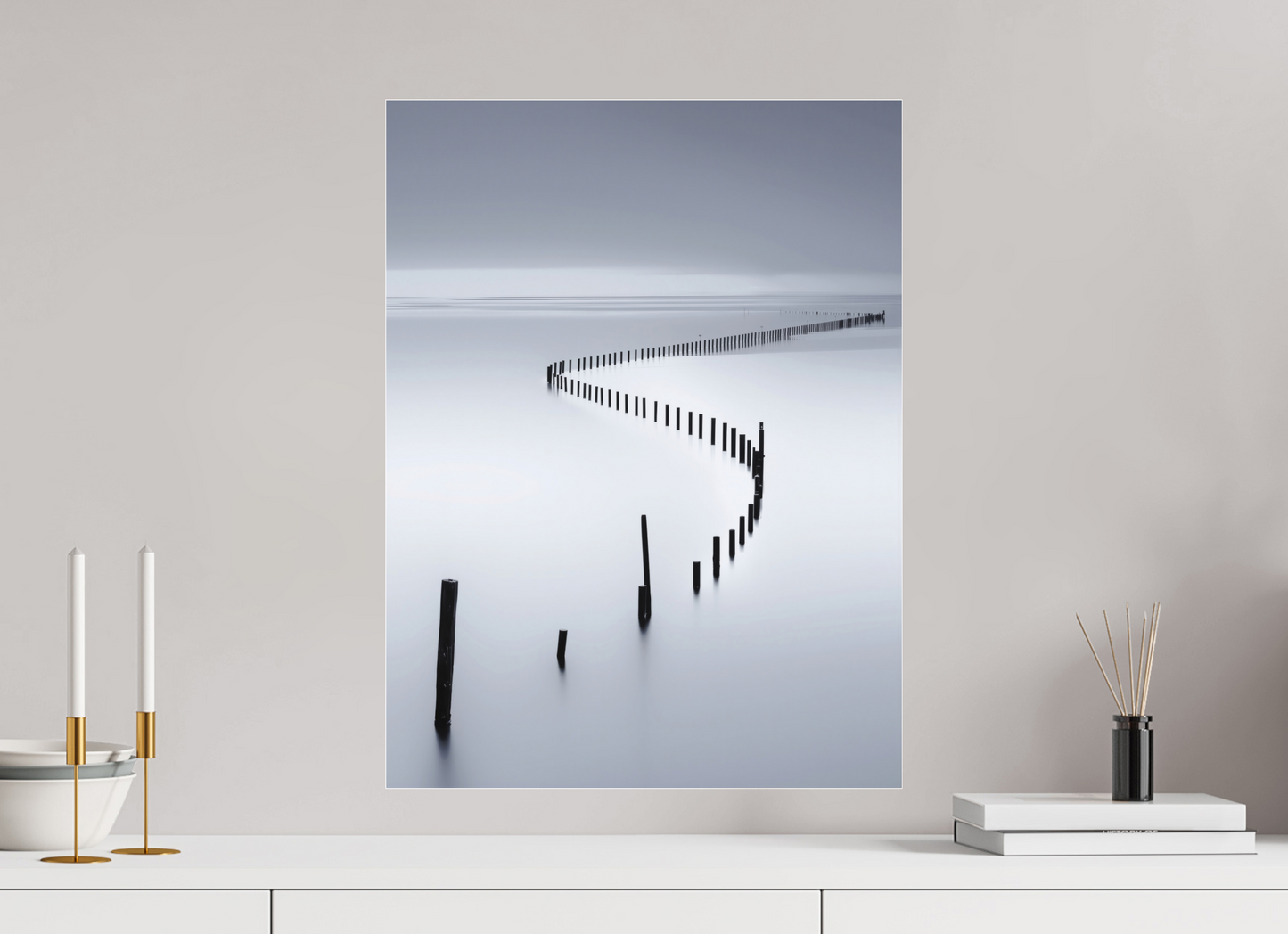 45 x 60 cm, Fine Art Pigmentdruck hinter Acrylglas Lichtweg im Watt