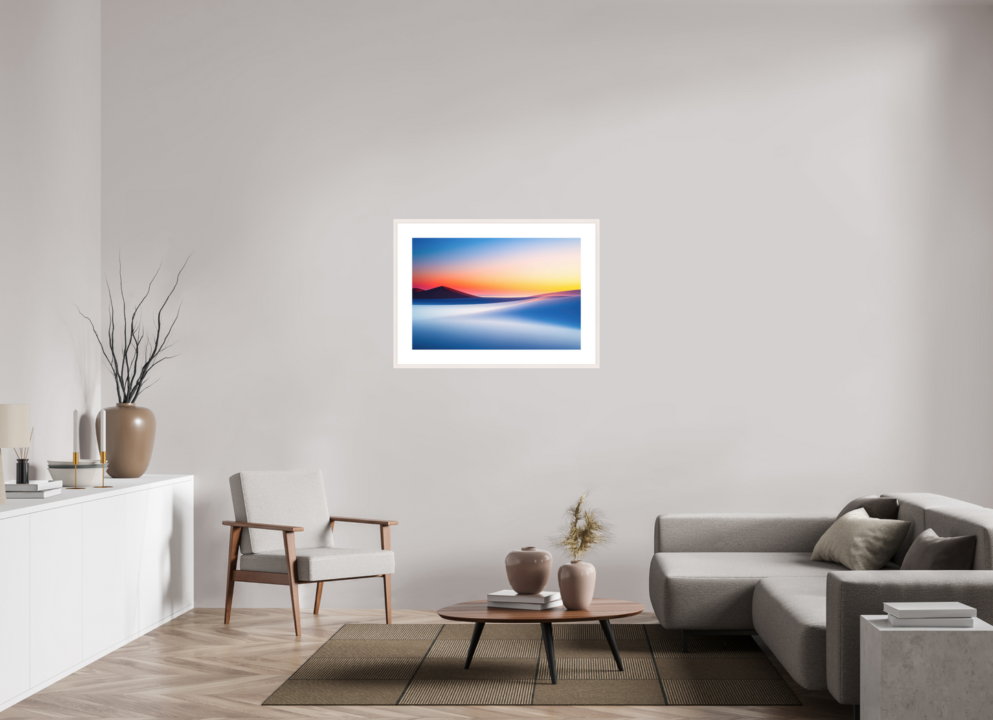 90 x 60 cm, Fine Art Print gerahmt Die Stille der Dünen-02