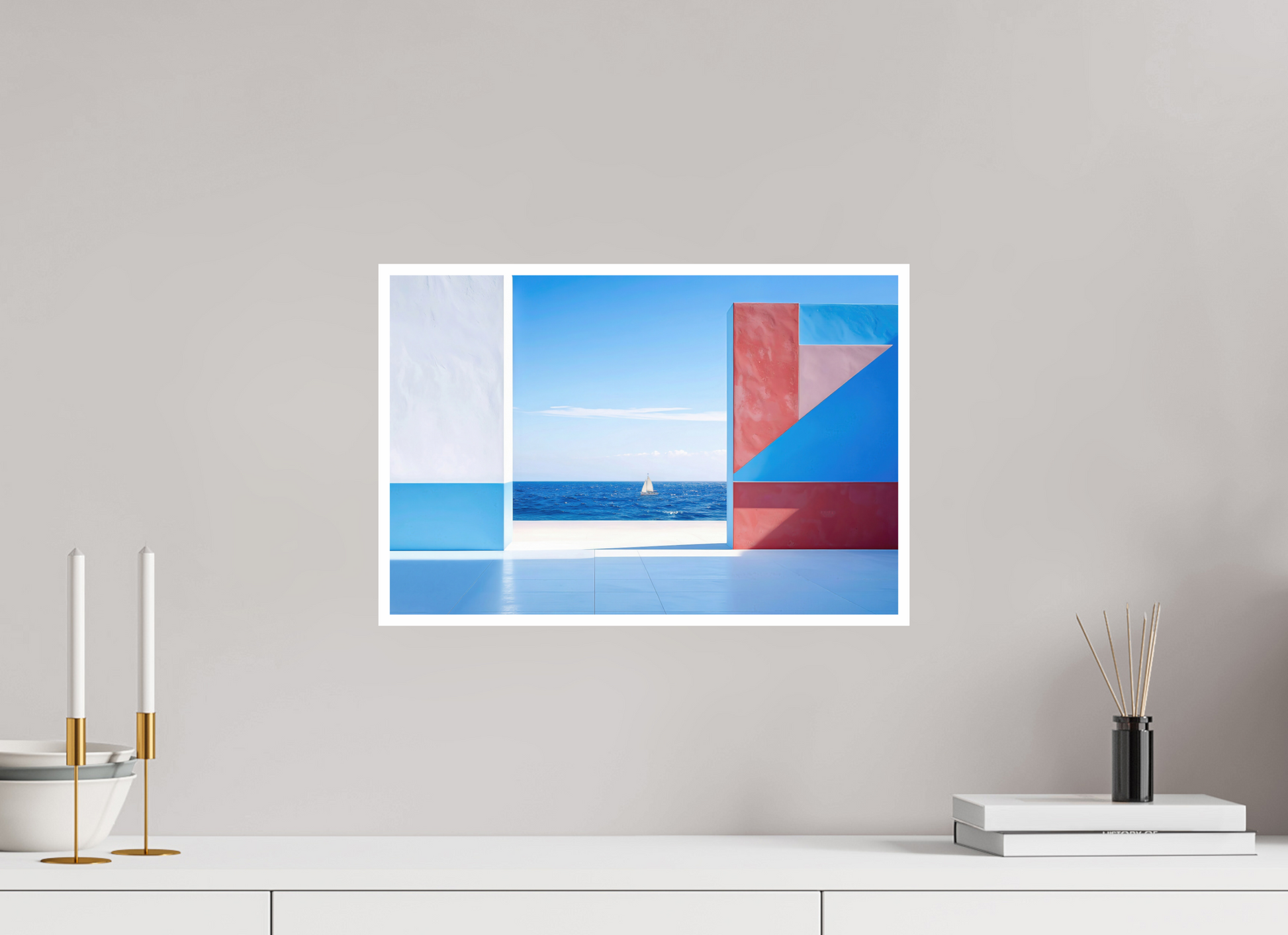 45 x 30 cm, Fine Art Print Hahnemühle Baryta Mauer am Meer-03—Wandkunst, Fine Art Print, Leinwand, Acryldruck