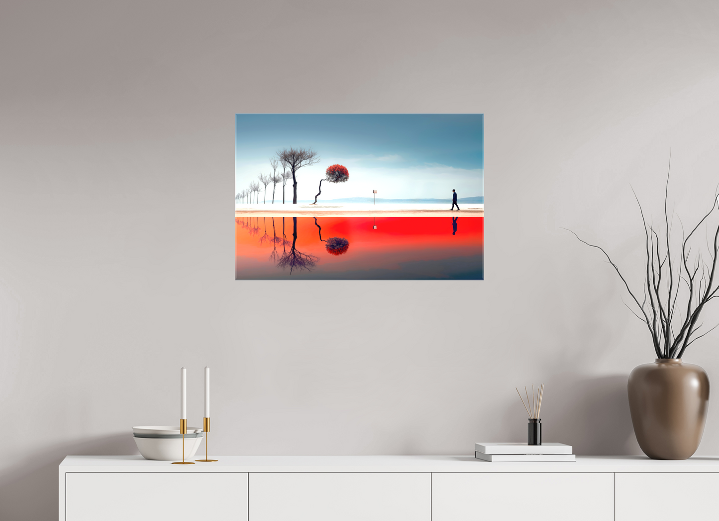 75 x 50 cm, Leinwand glänzend Der Weg durch den Traumraum—Wandkunst, Fine Art Print, Leinwand, Acryldruck, Alu-Dibond