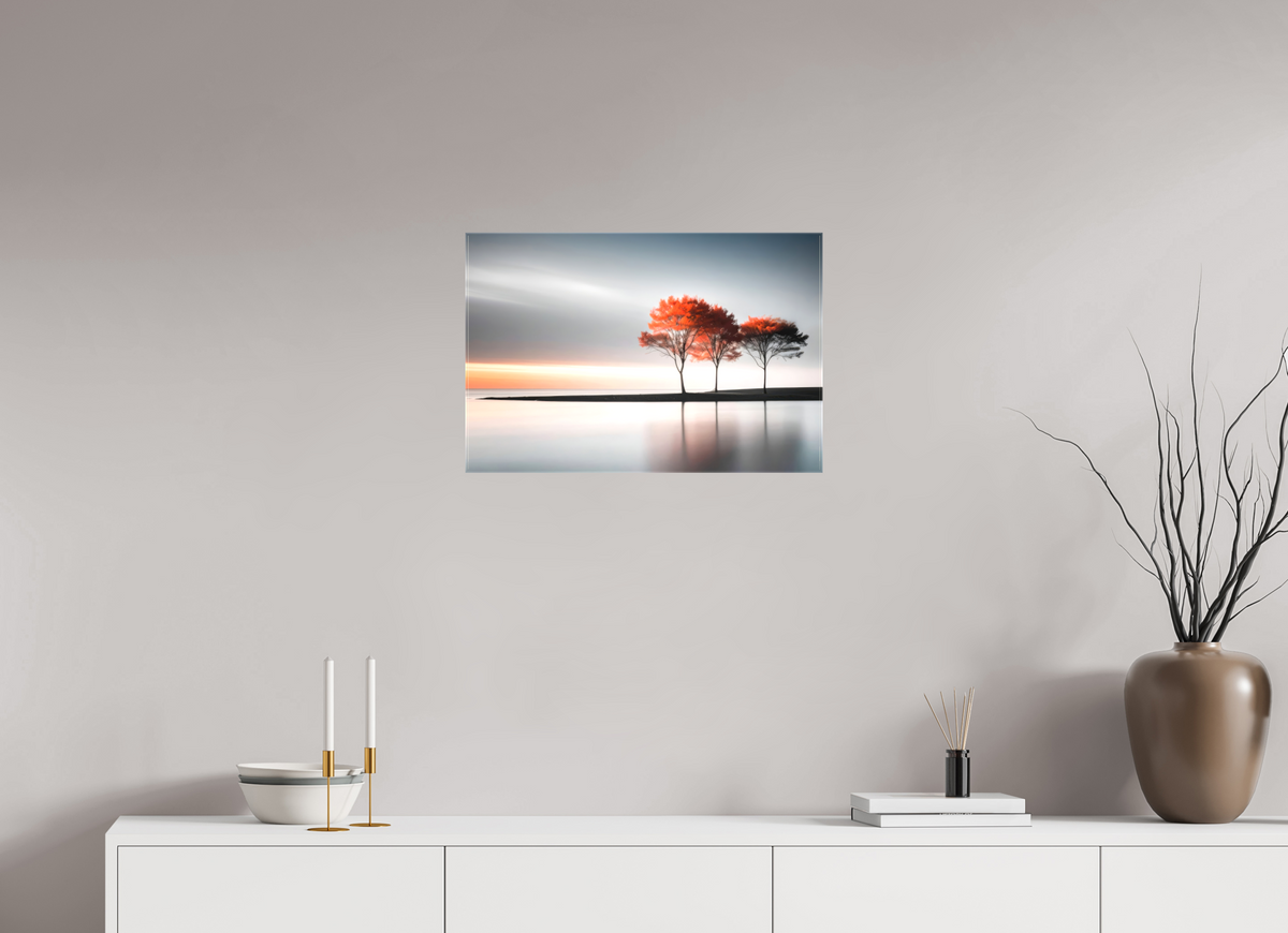 60 x 40 cm, Leinwand glänzend Stille am Ufer-02—Wandkunst, Fine Art Print, Leinwand, Acryldruck, Alu-Dibond