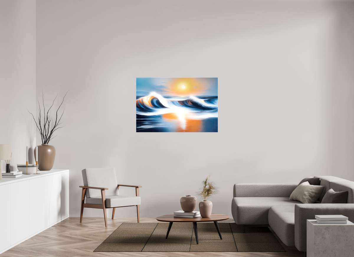 120 x 80 cm, Leinwand glänzend Dialog der Wellen—Wandkunst, Fine Art Print, Leinwand, Acryldruck, Alu-Dibond