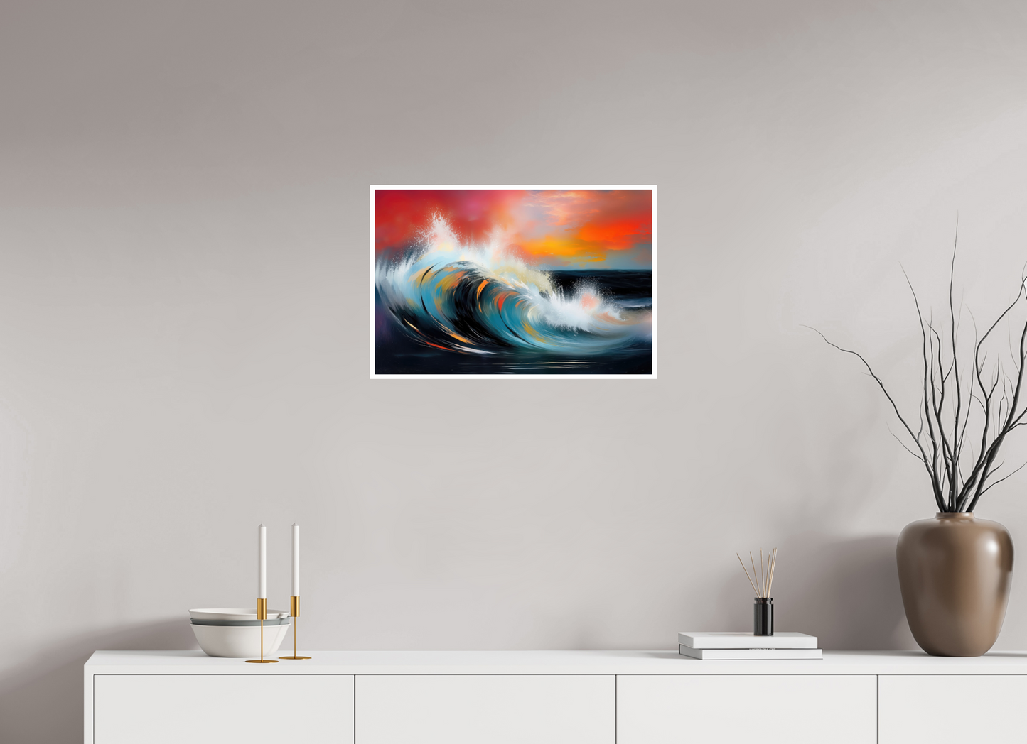 60 x 40 cm, Fine Art Print Hahnemühle Baryta Glühende Brandung—Wandkunst, Fine Art Print, Leinwand, Acryldruck, Alu-Dibond