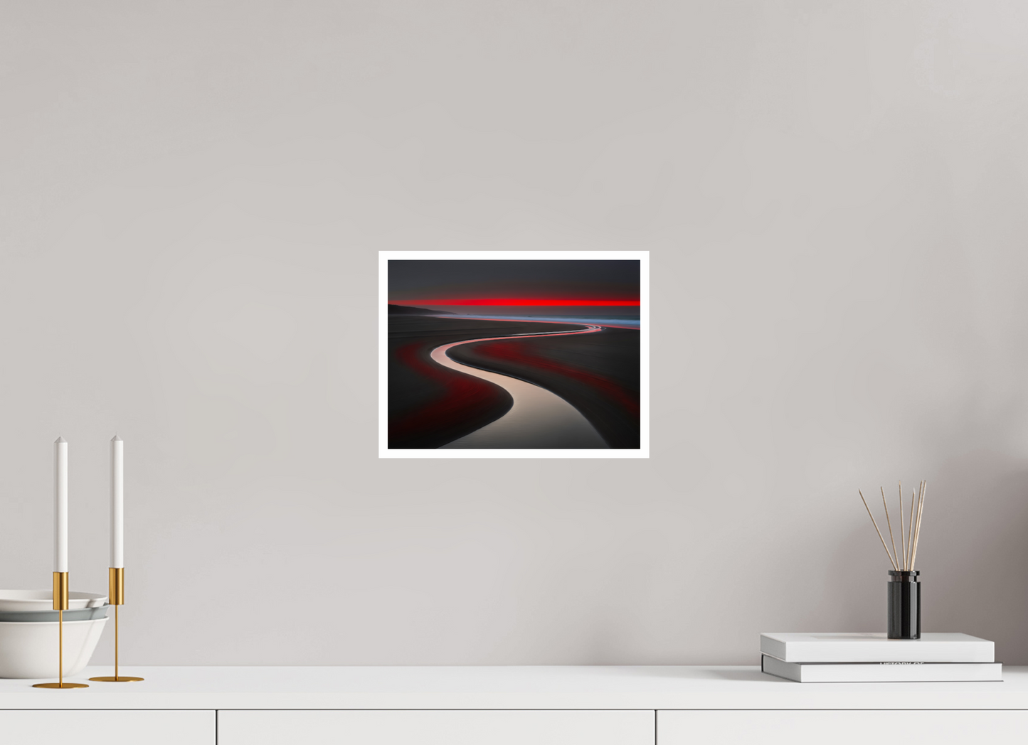 28 x 21 cm, Fine Art Print Hahnemühle Baryta Wattenmeer - die Linie des Lichts