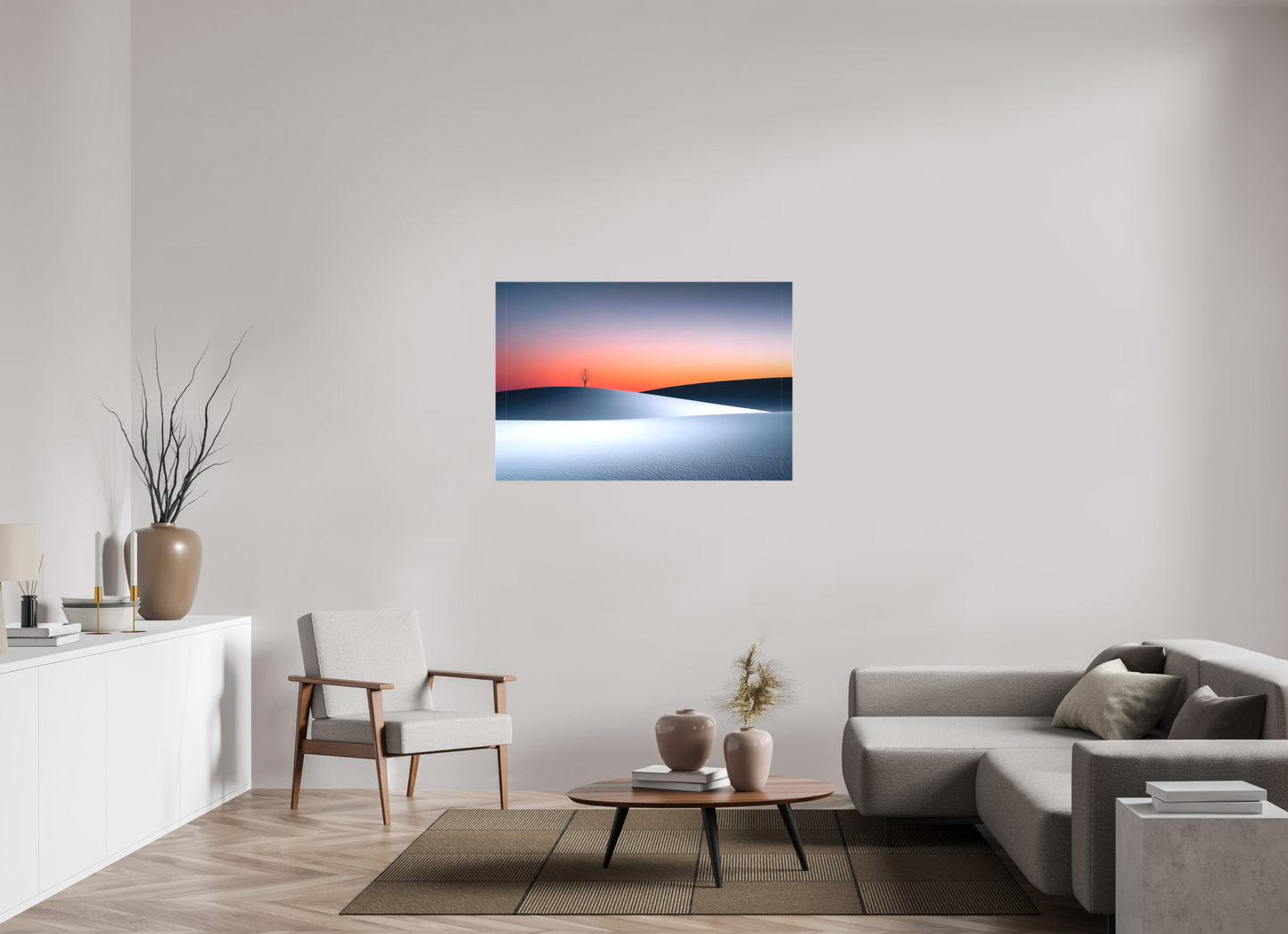 120 x 80 cm, Leinwand glänzend Kälte und Glut—Wandkunst, Fine Art Print, Leinwand, Acryldruck, Alu-Dibond