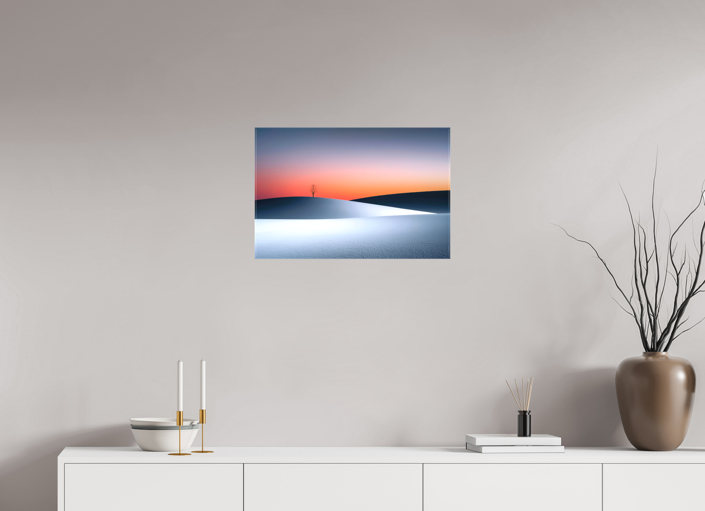 60 x 40 cm, Leinwand glänzend Kälte und Glut—Wandkunst, Fine Art Print, Leinwand, Acryldruck, Alu-Dibond