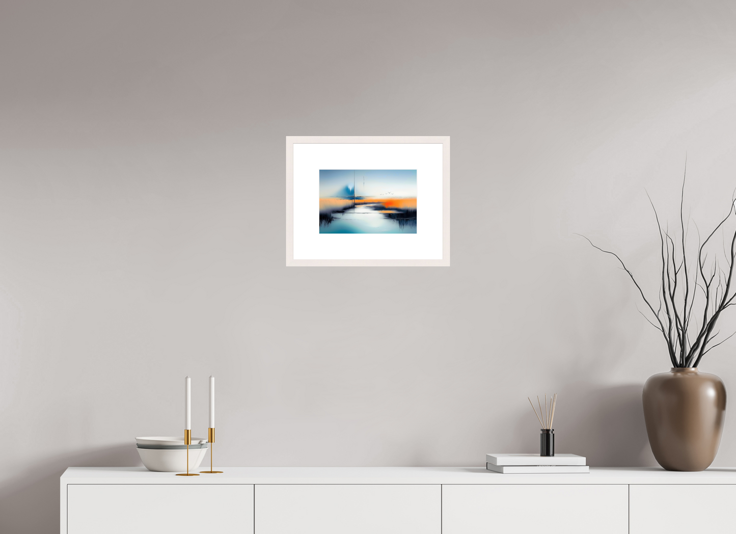 30 x 20 cm, Fine Art Print gerahmt Salzwiese im schwebenden Licht
