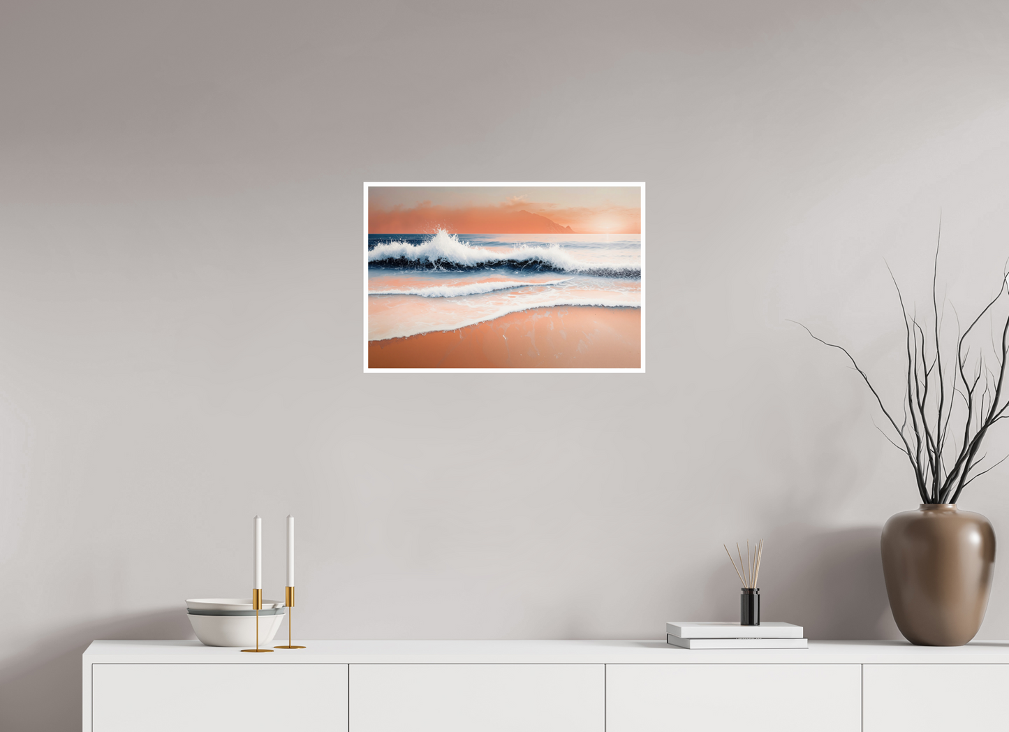 60 x 40 cm, Fine Art Print Hahnemühle Baryta Brandung in Pastell—Wandkunst, Fine Art Print, Leinwand, Acryldruck, Alu-Dibond