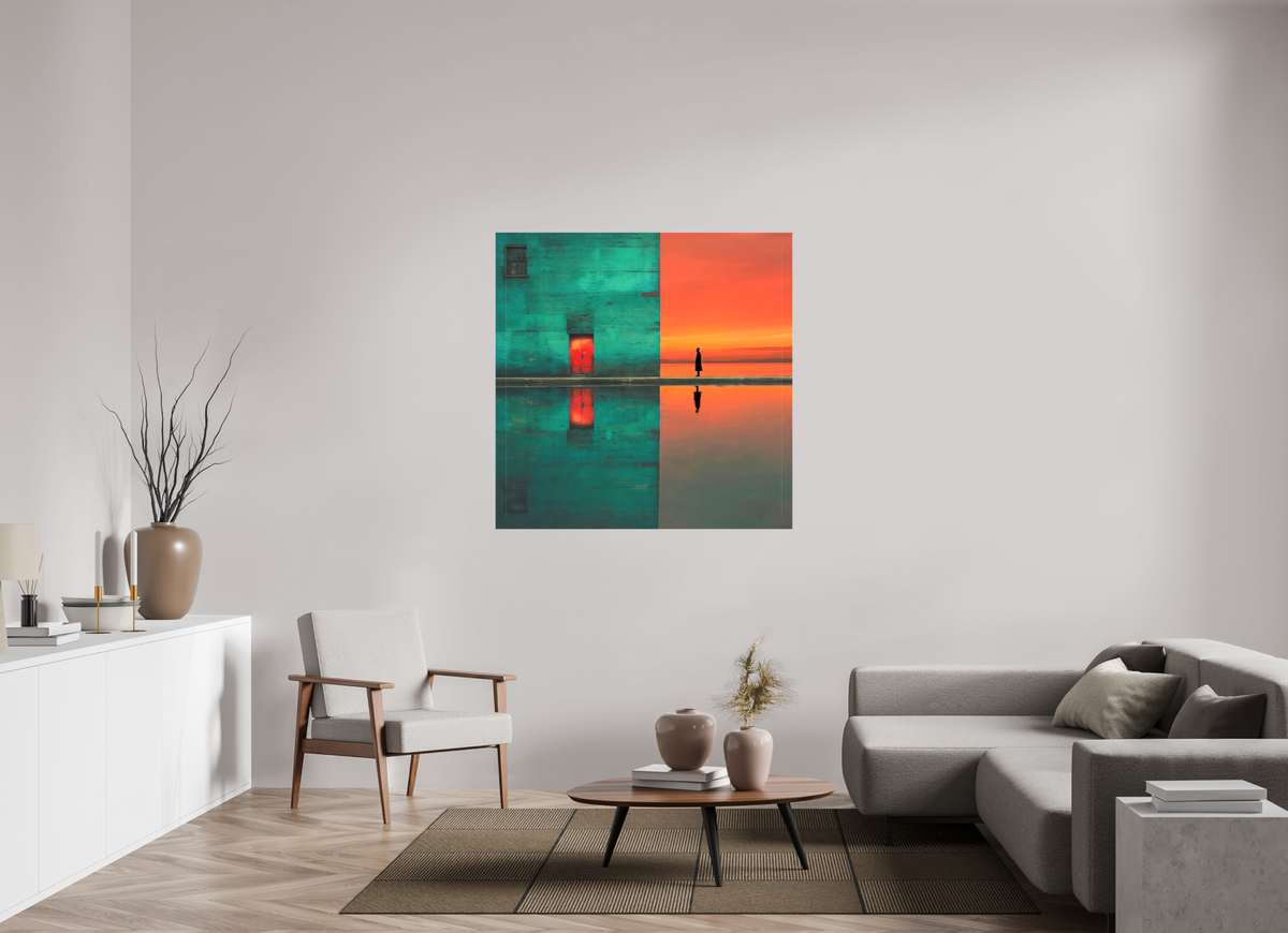 120 x 120 cm, Leinwand glänzend Schwelle zum Meer—Wandkunst, Fine Art Print, Leinwand, Acryldruck, Alu-Dibond