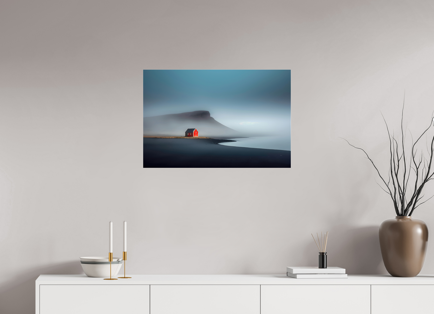 75 x 50 cm, Acrylglas glänzend standard Haus am Meer-01—Wandkunst, Fine Art Print, Leinwand, Acryldruck, Alu-Dibond