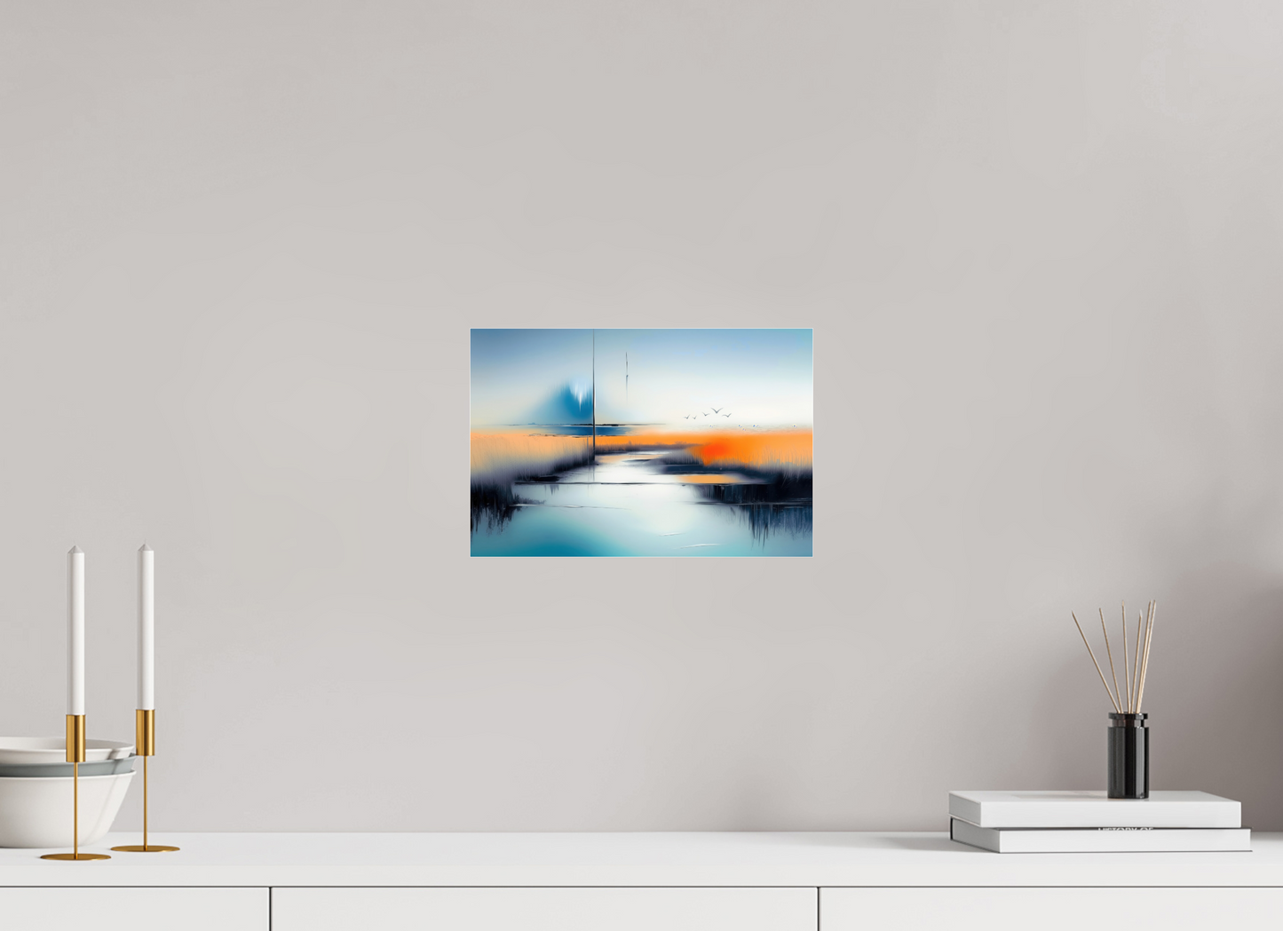 30 x 20 cm, Acrylglas glänzend standard Salzwiese im schwebenden Licht
