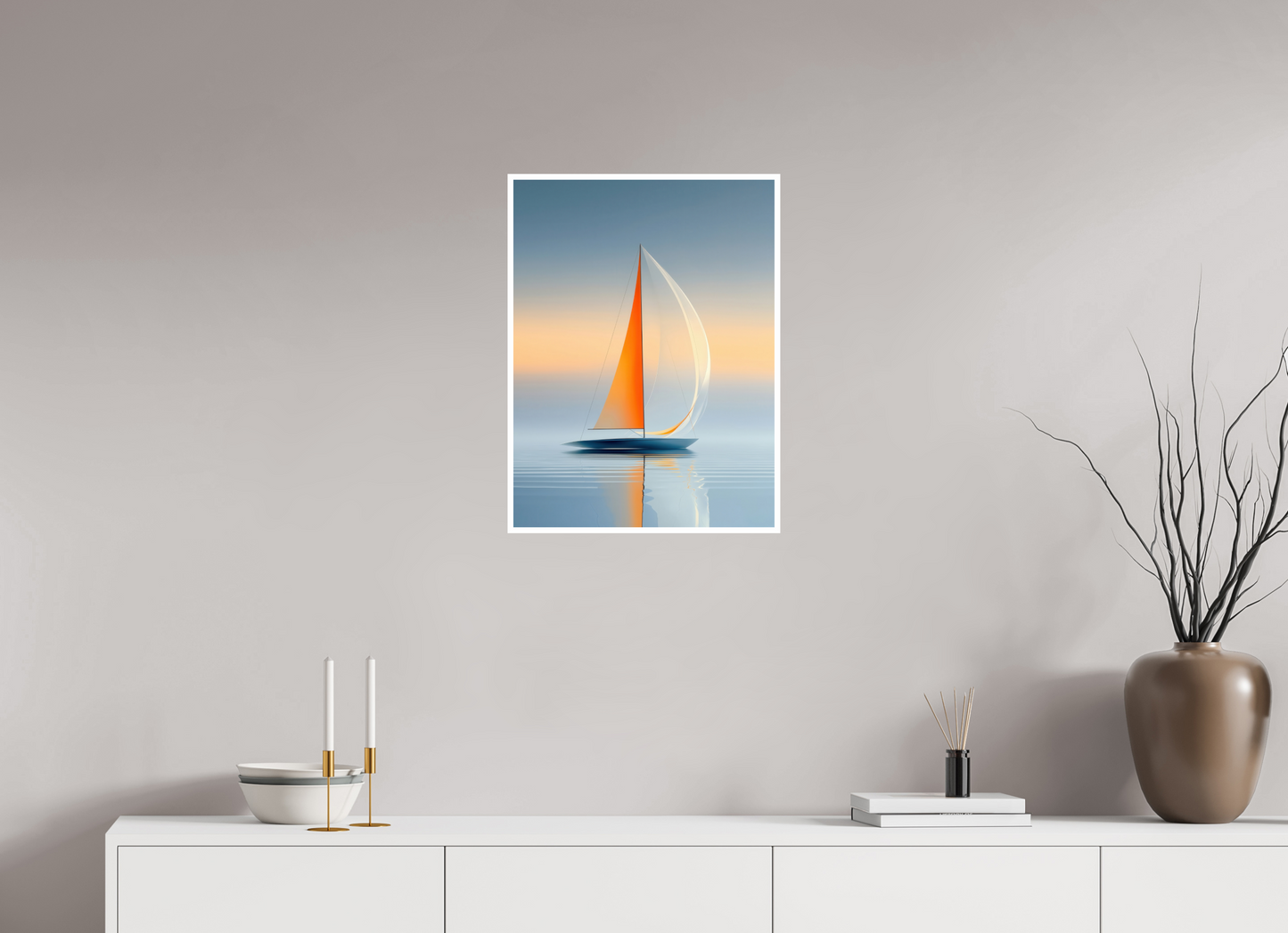 45 x 60 cm, Fine Art Print Hahnemühle Baryta Ein Segel, ein Horizont