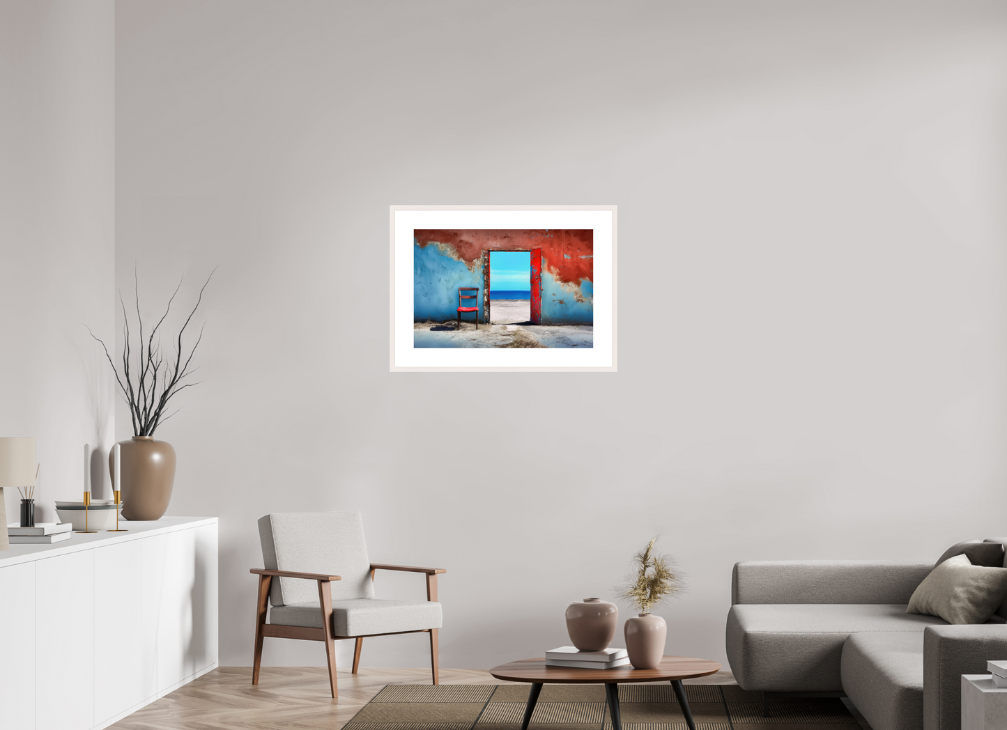 75 x 50 cm, Fine Art Print gerahmt Meeresblick-03