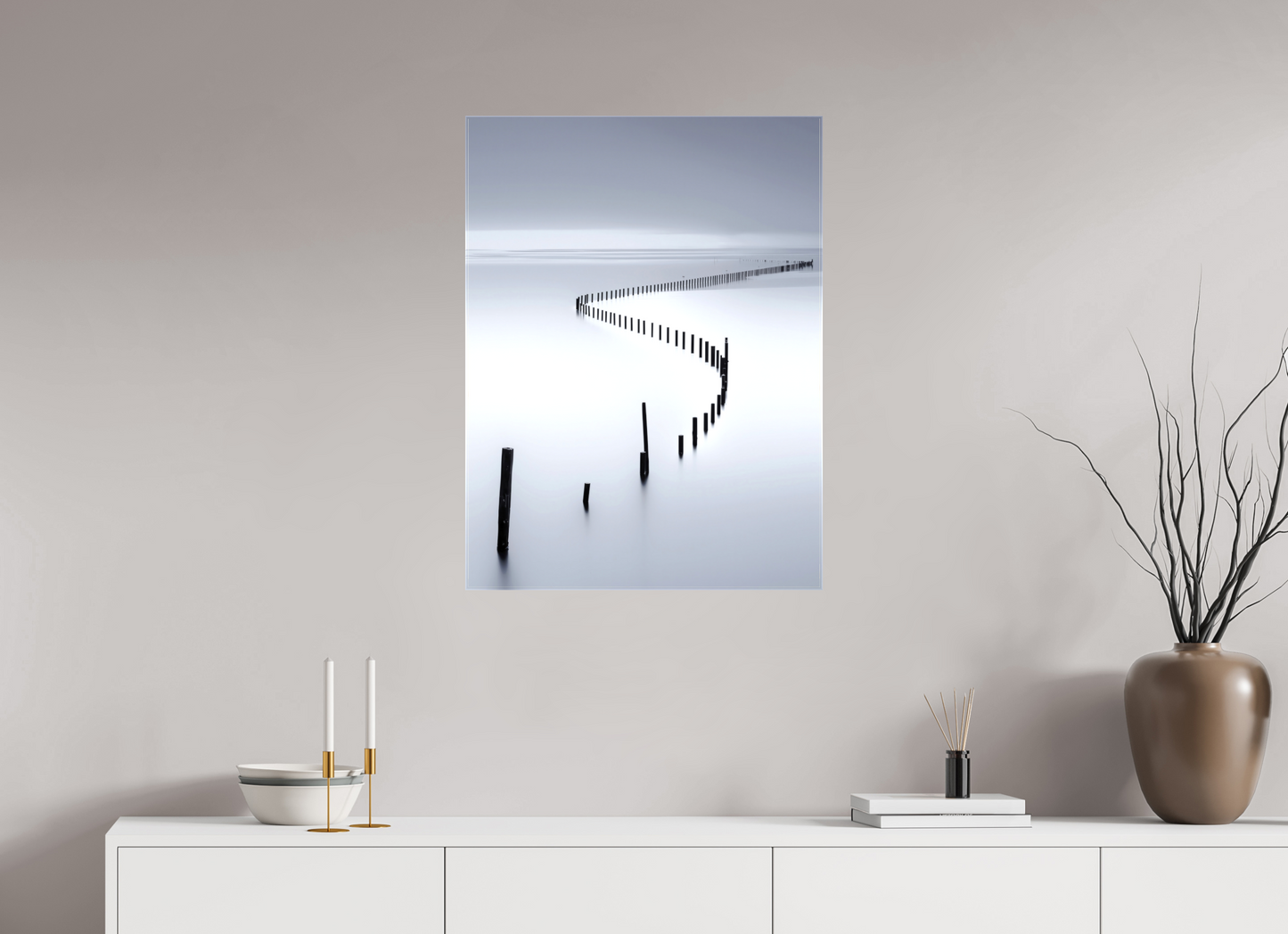 60 x 80 cm, Leinwand glänzend Lichtweg im Watt