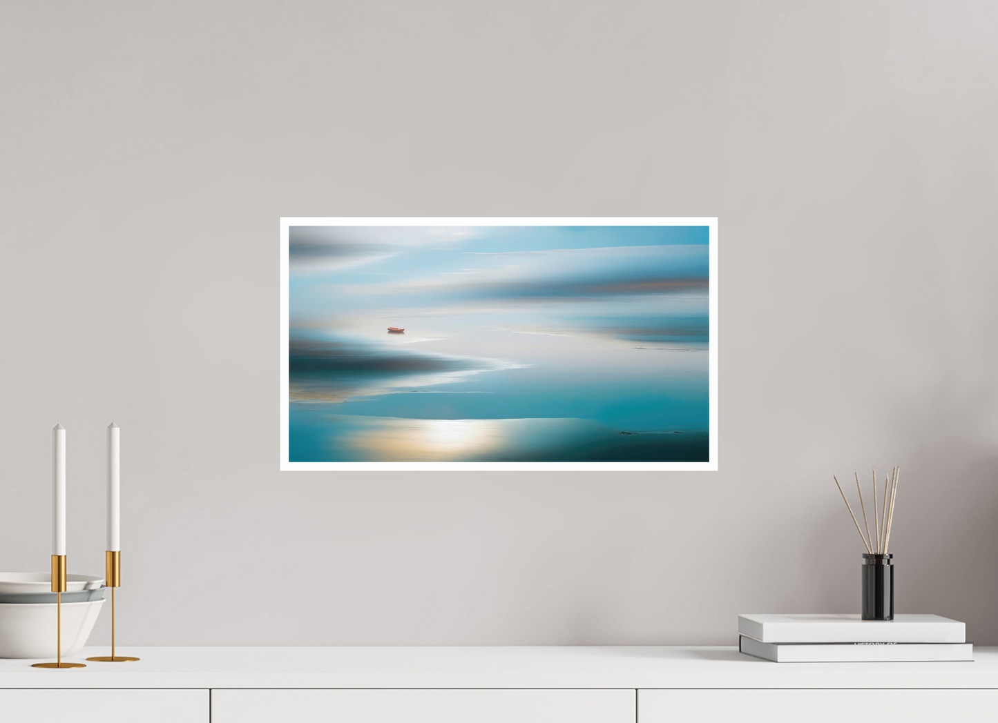 48 x 27 cm, Fine Art Print Hahnemühle Baryta Boot im Wattenmeer-06