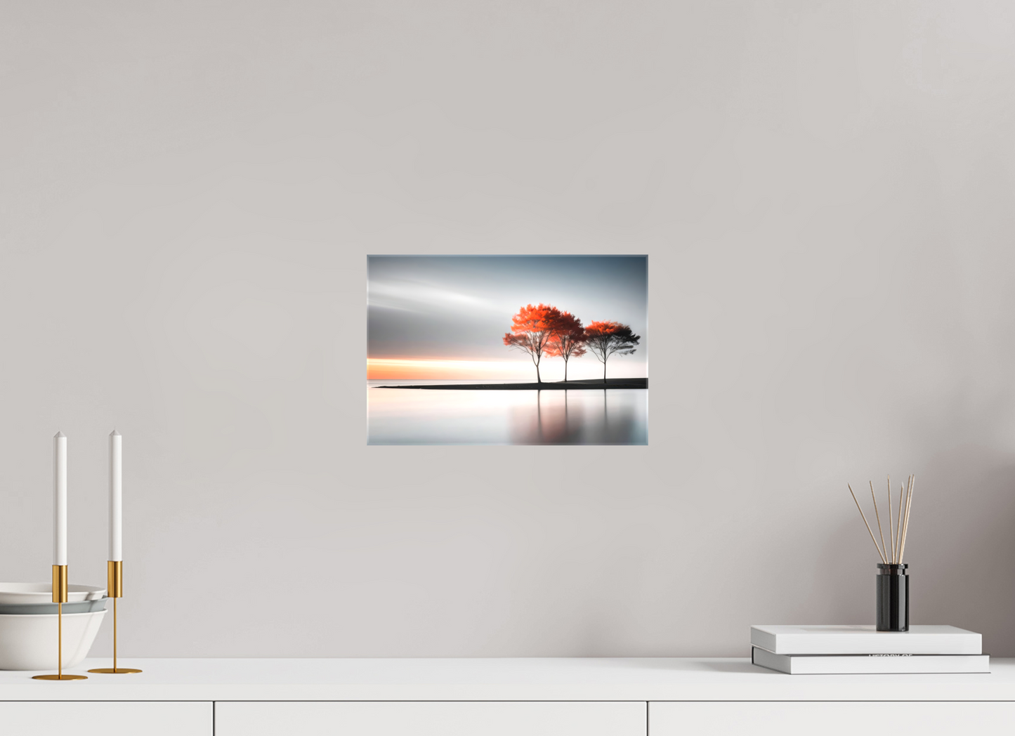 30 x 20 cm, Leinwand glänzend Stille am Ufer-02