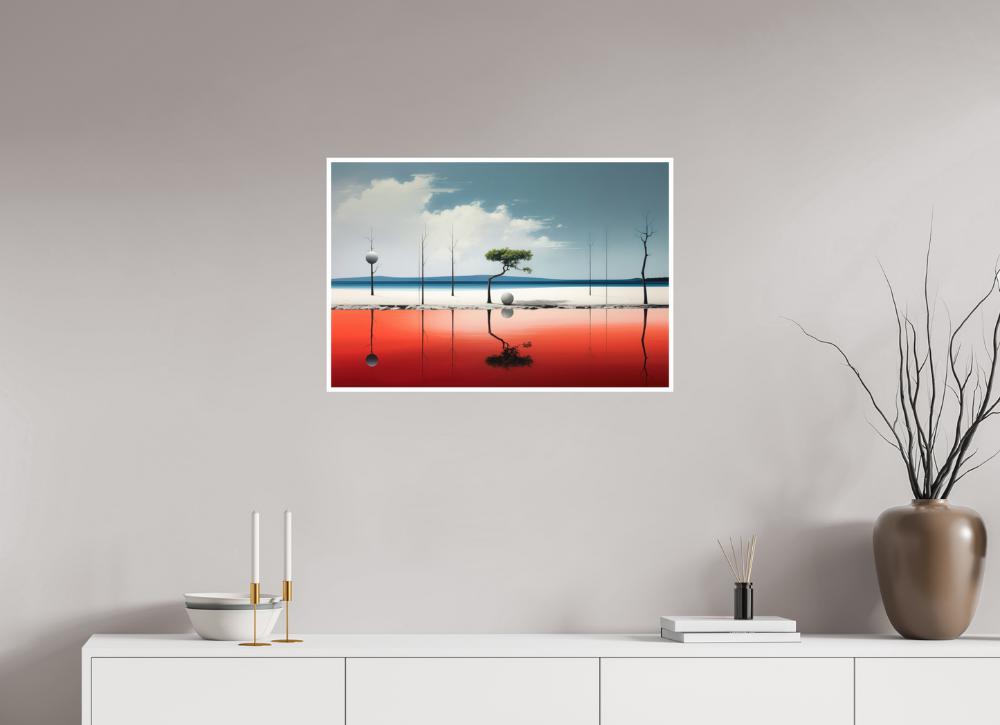 75 x 50 cm, Fine Art Print Hahnemühle Baryta Balance am Rand des Wassers—Wandkunst, Fine Art Print, Leinwand, Acryldruck, Alu-Dibond