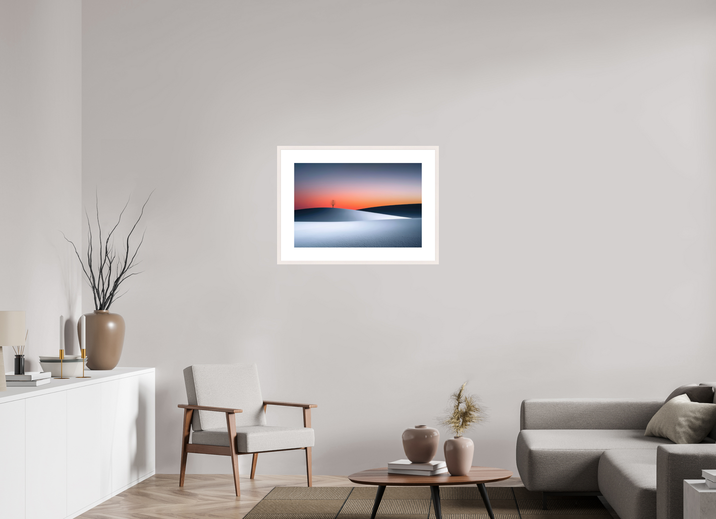 75 x 50 cm, Fine Art Print gerahmt Kälte und Glut