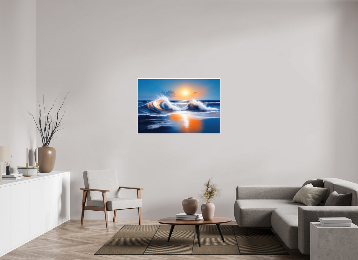 120 x 80 cm, Fine Art Print Hahnemühle Baryta Brandung im Licht—Wandkunst, Fine Art Print, Leinwand, Acryldruck, Alu-Dibond