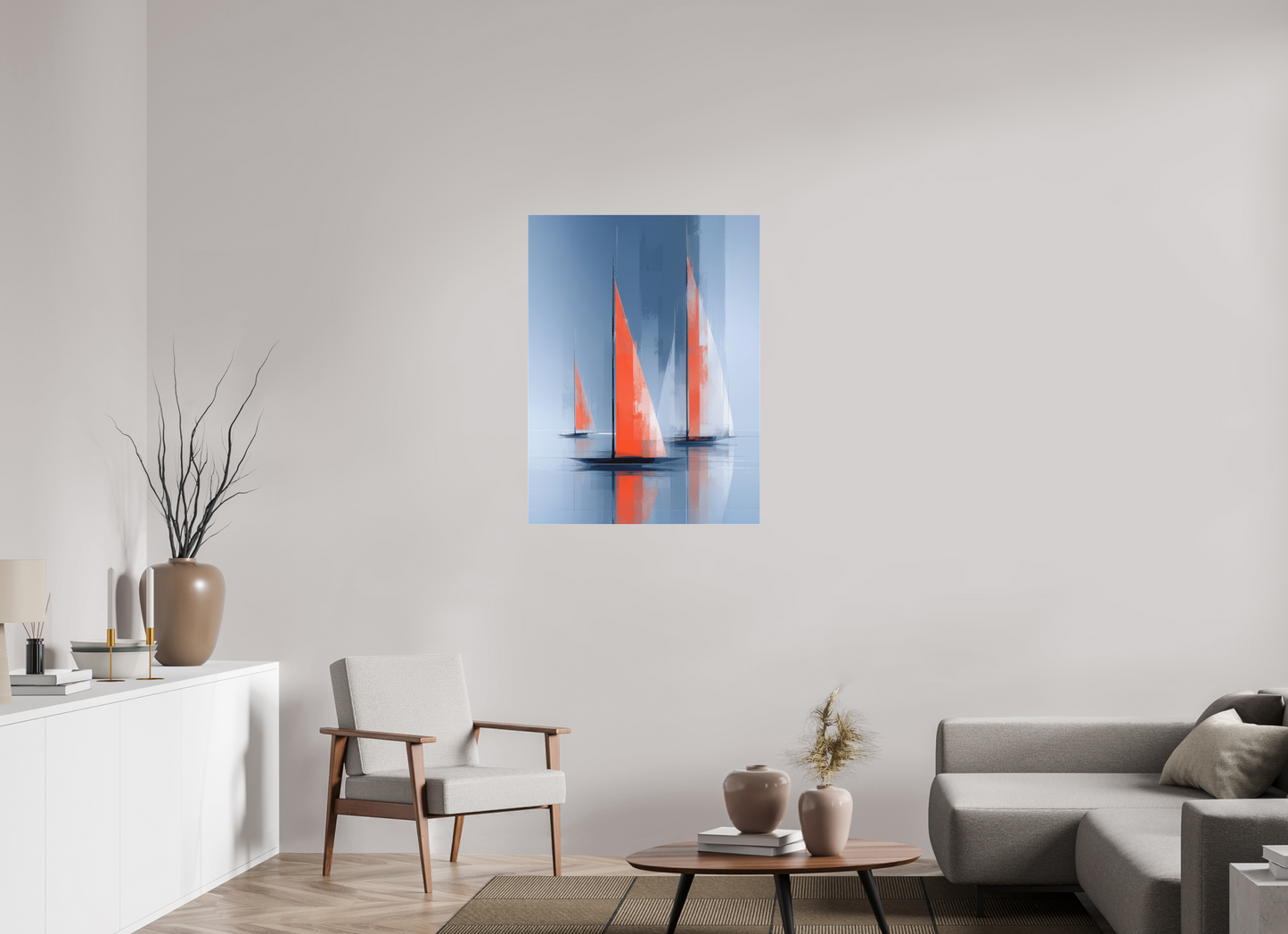 75 x 100 cm, Fine Art Pigmentdruck hinter Acrylglas Orange Zeichen