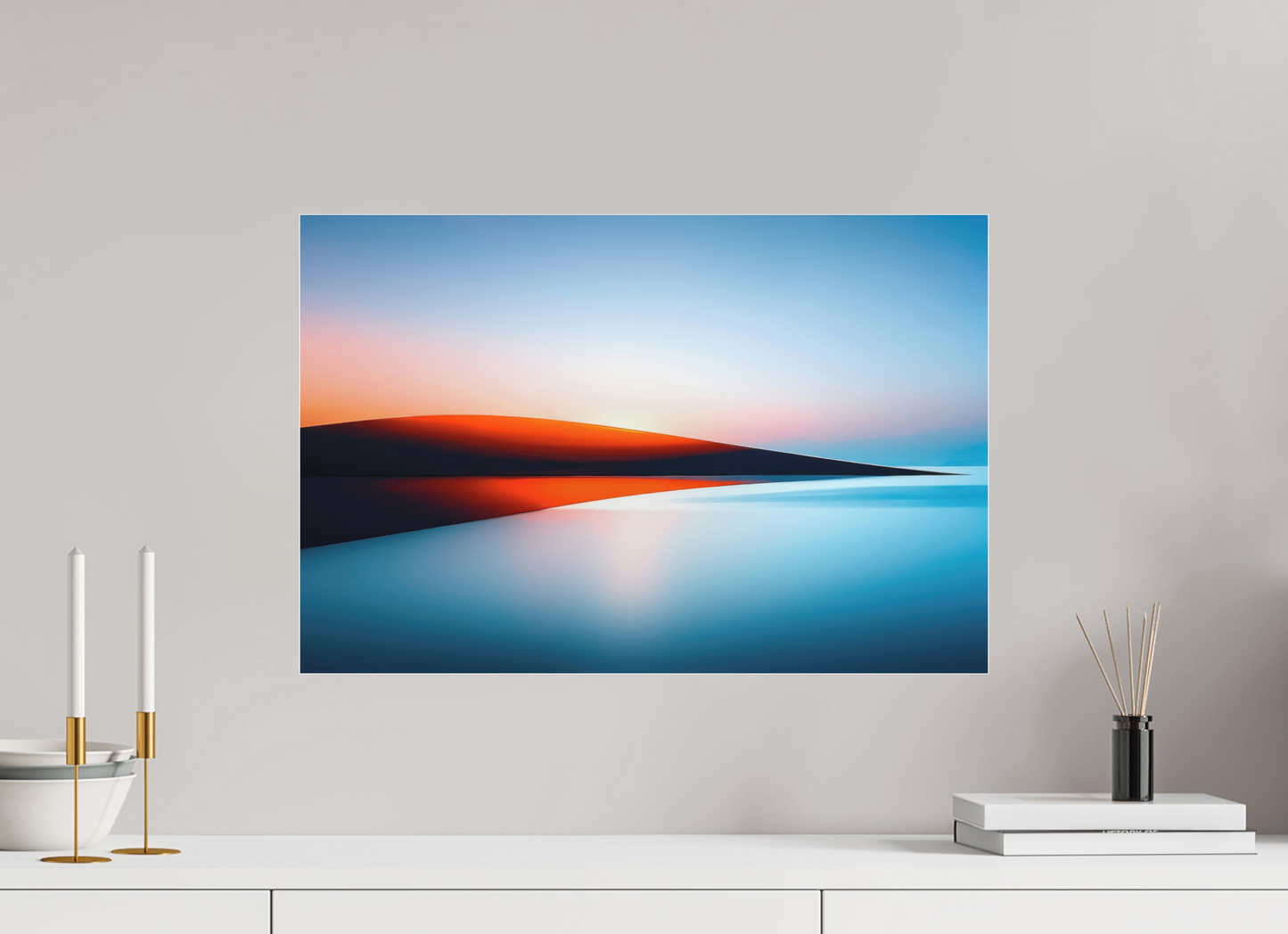 60 x 40 cm, Fine Art Pigmentdruck hinter Acrylglas Lichtlinie am Horizont-01—Wandkunst, Fine Art Print, Leinwand, Acryldruck, Alu-Dibond